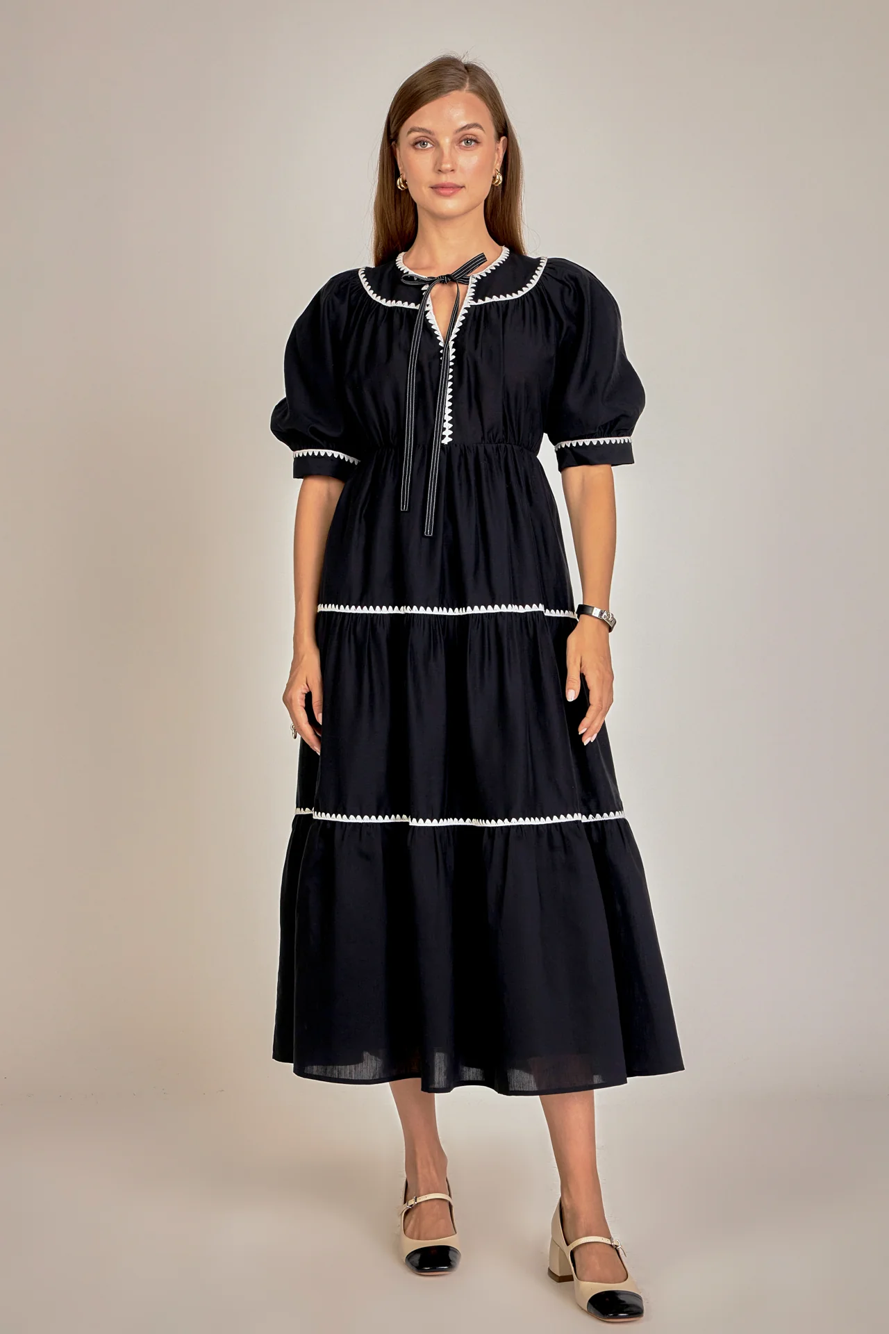 Embroidery Midi Dress - Image 10