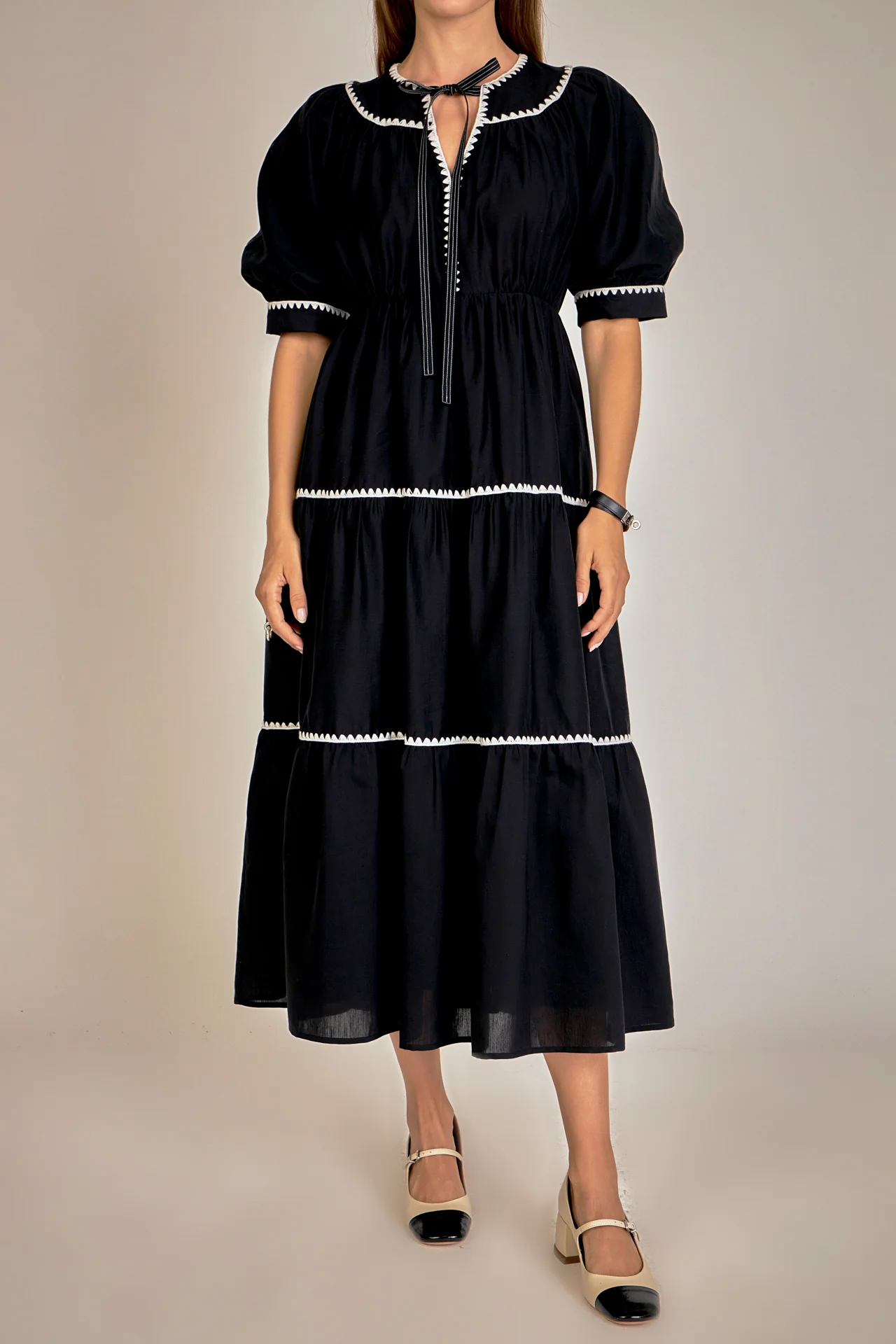 Embroidery Midi Dress - Image 11
