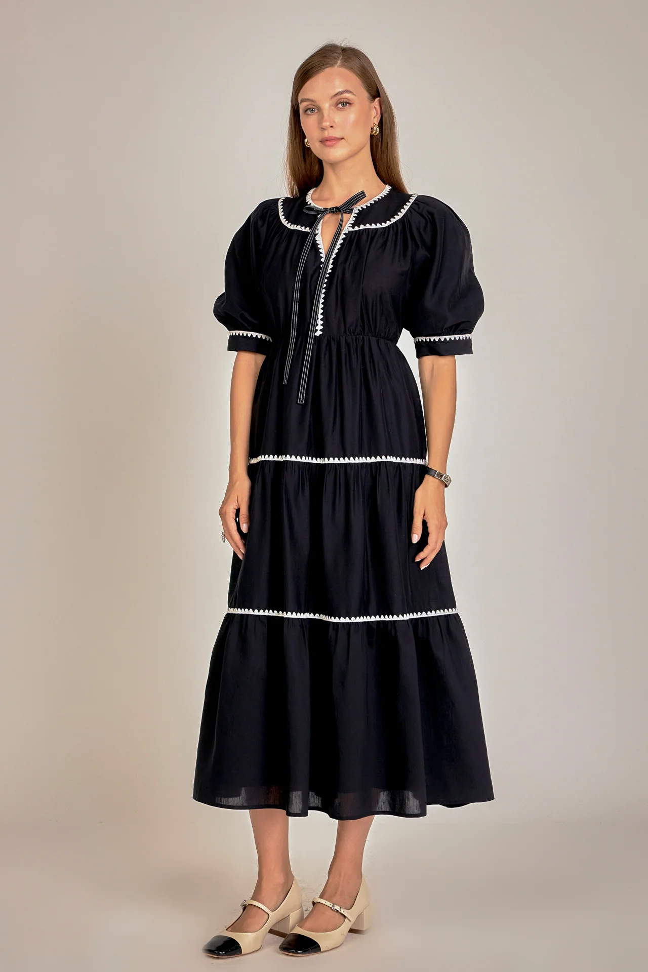 Embroidery Midi Dress - Image 12