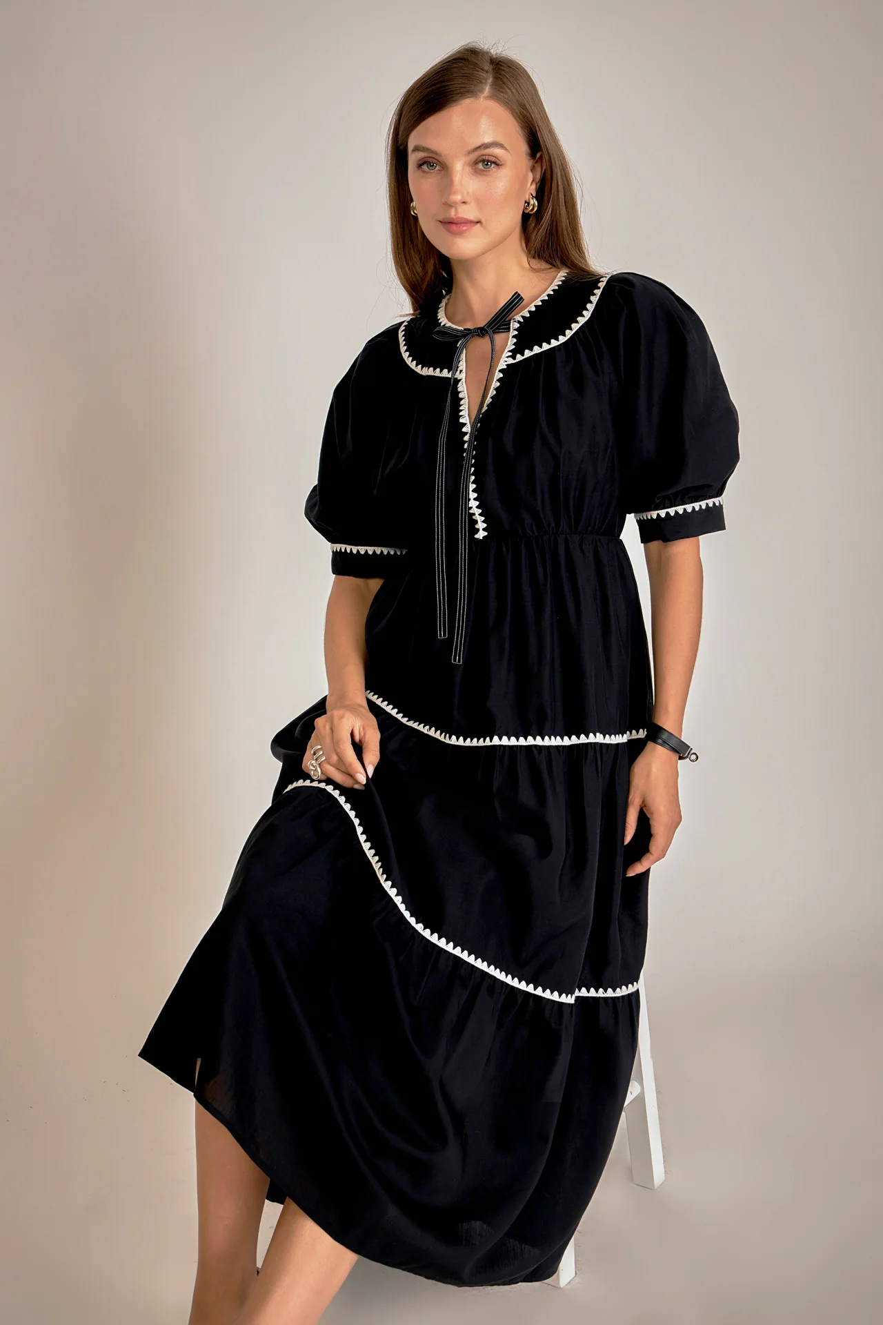 Embroidery Midi Dress - Image 14