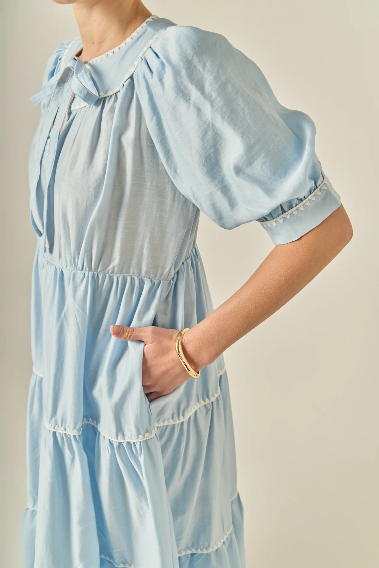 Embroidery Midi Dress - Image 4