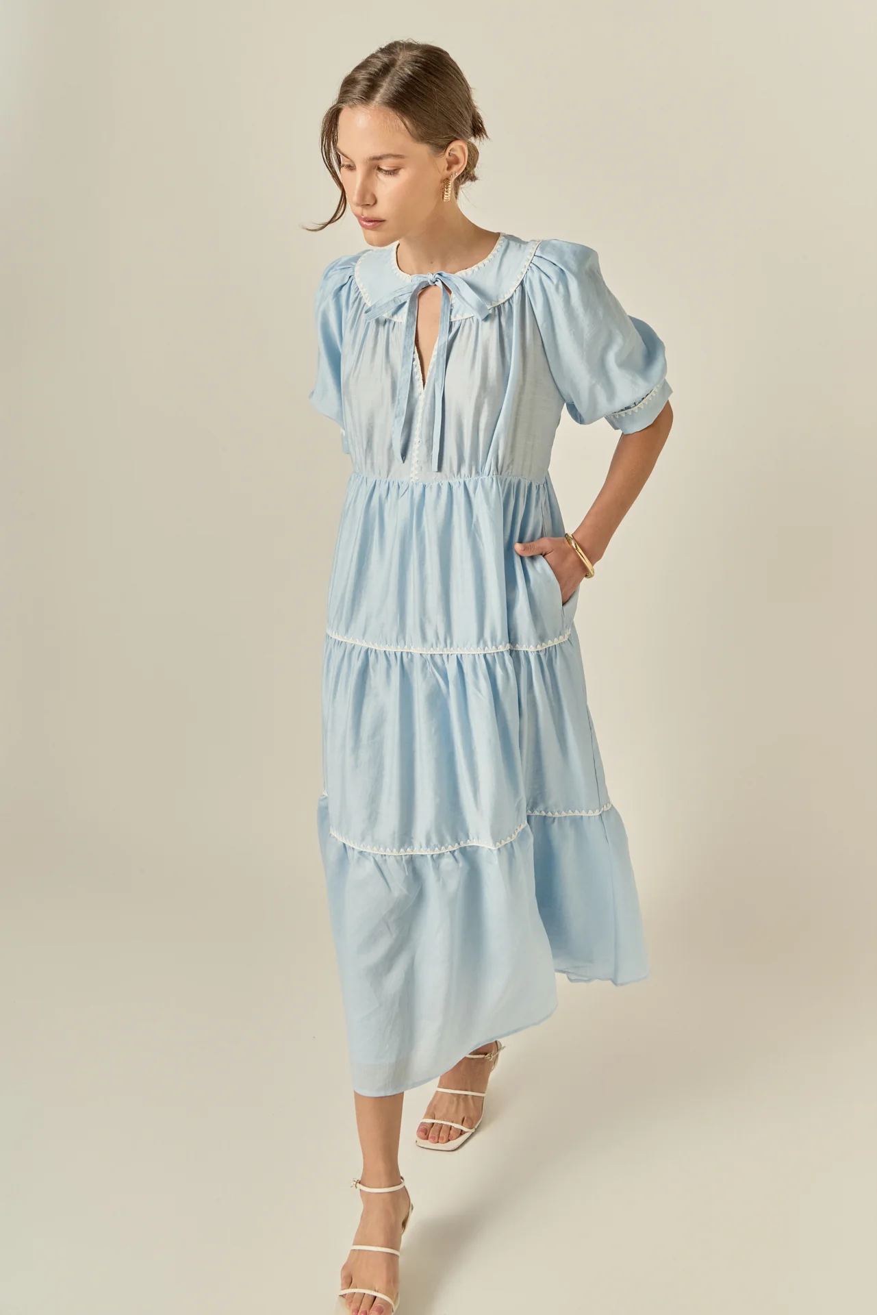 Embroidery Midi Dress - Image 7
