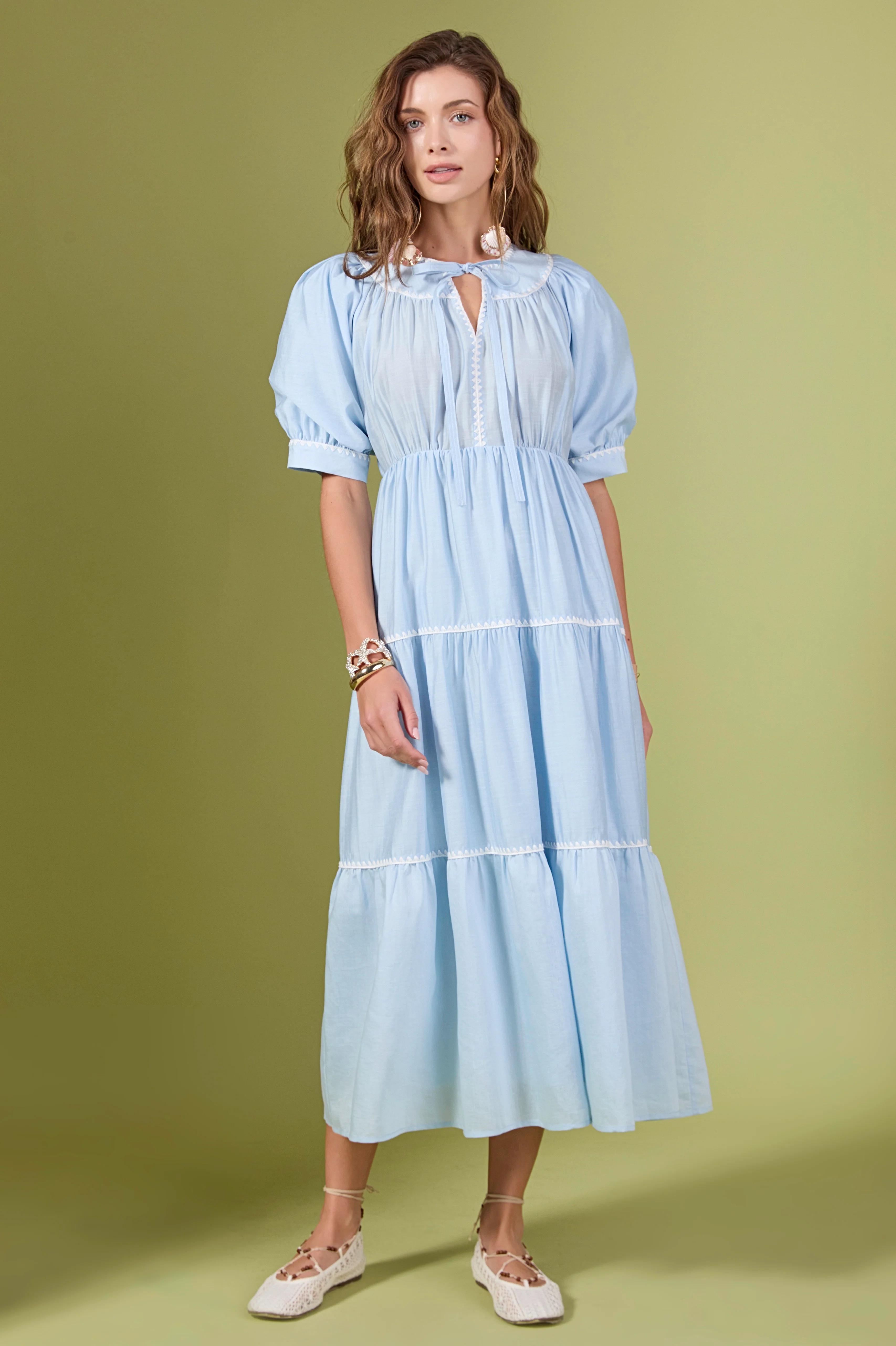 Embroidery Midi Dress - Image 9