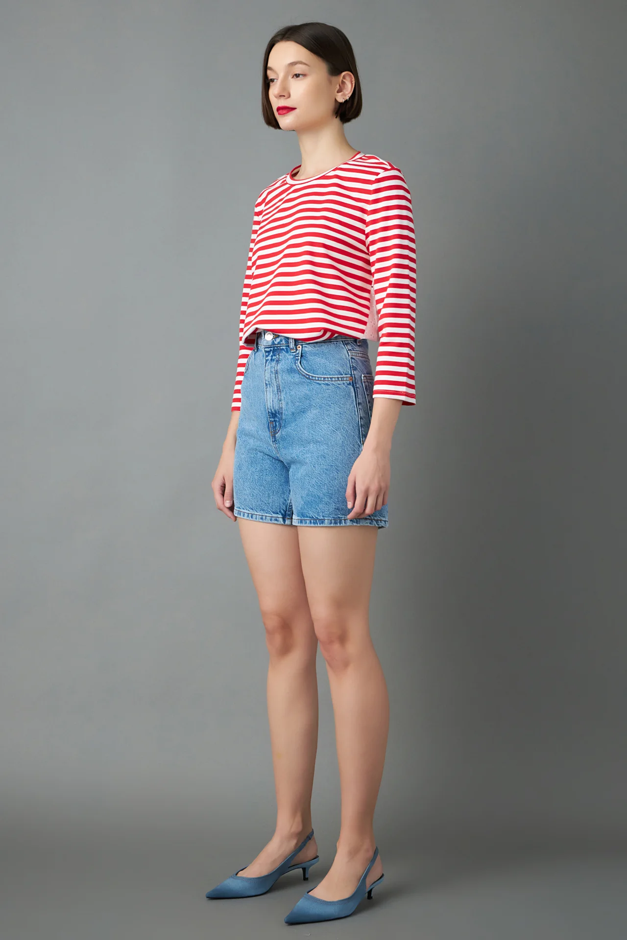 Eyelet Combo Striped Top - Image 3