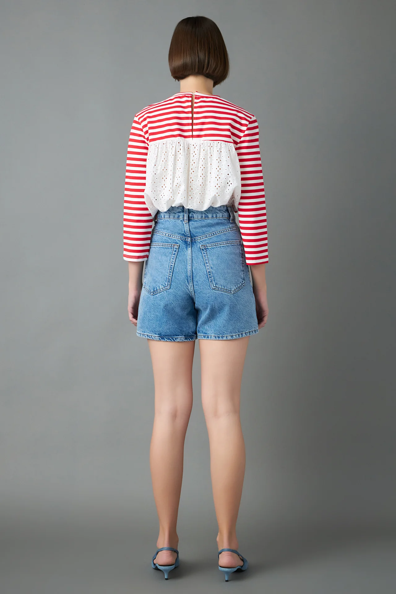 Eyelet Combo Striped Top - Image 4