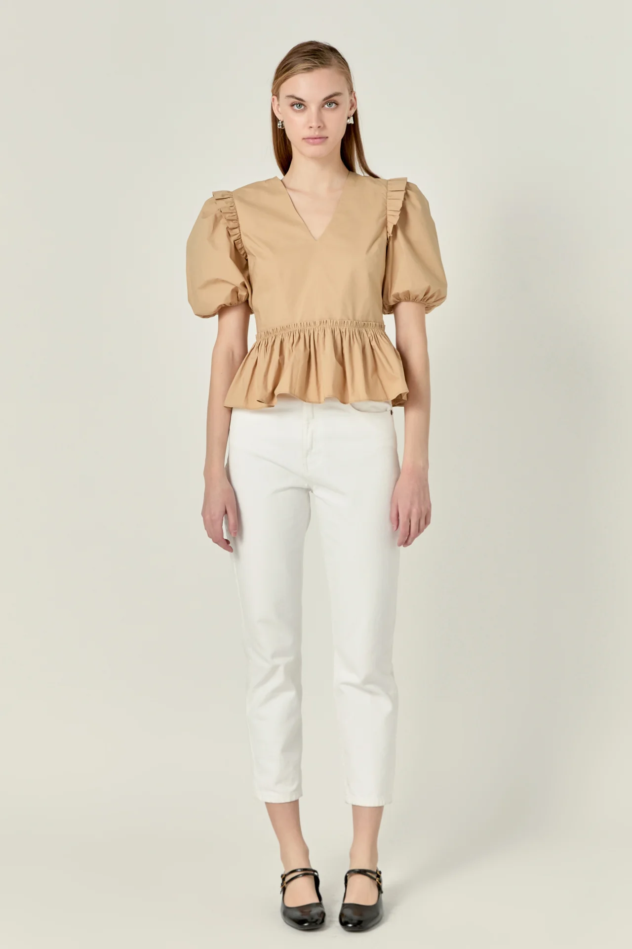 Eyelet Mixed Media Knit Top - Image 7