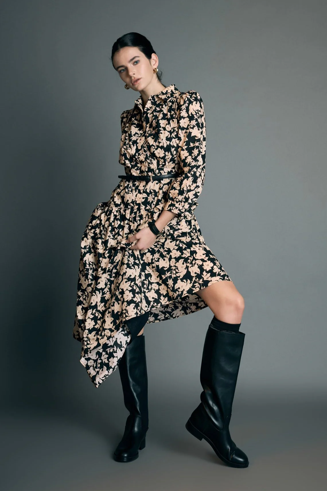 Fall Printed Midi Dress - Image 12
