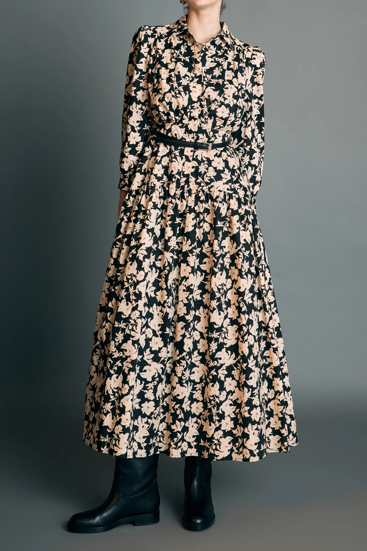 Fall Printed Midi Dress - Image 9