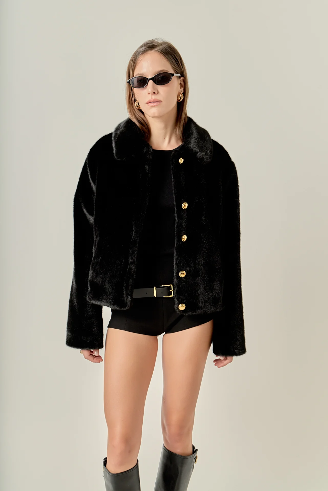 Faux Fur Collar Jacket - Image 11