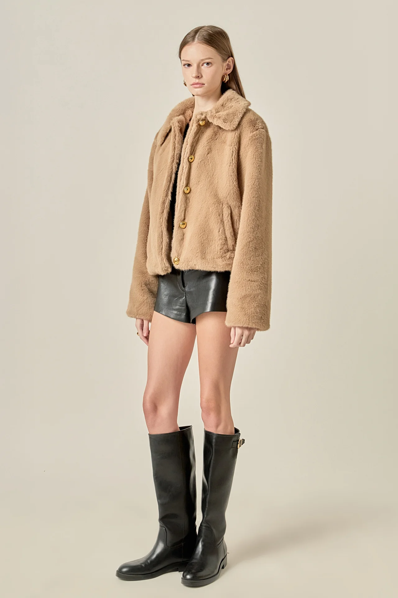 Faux Fur Collar Jacket - Image 3