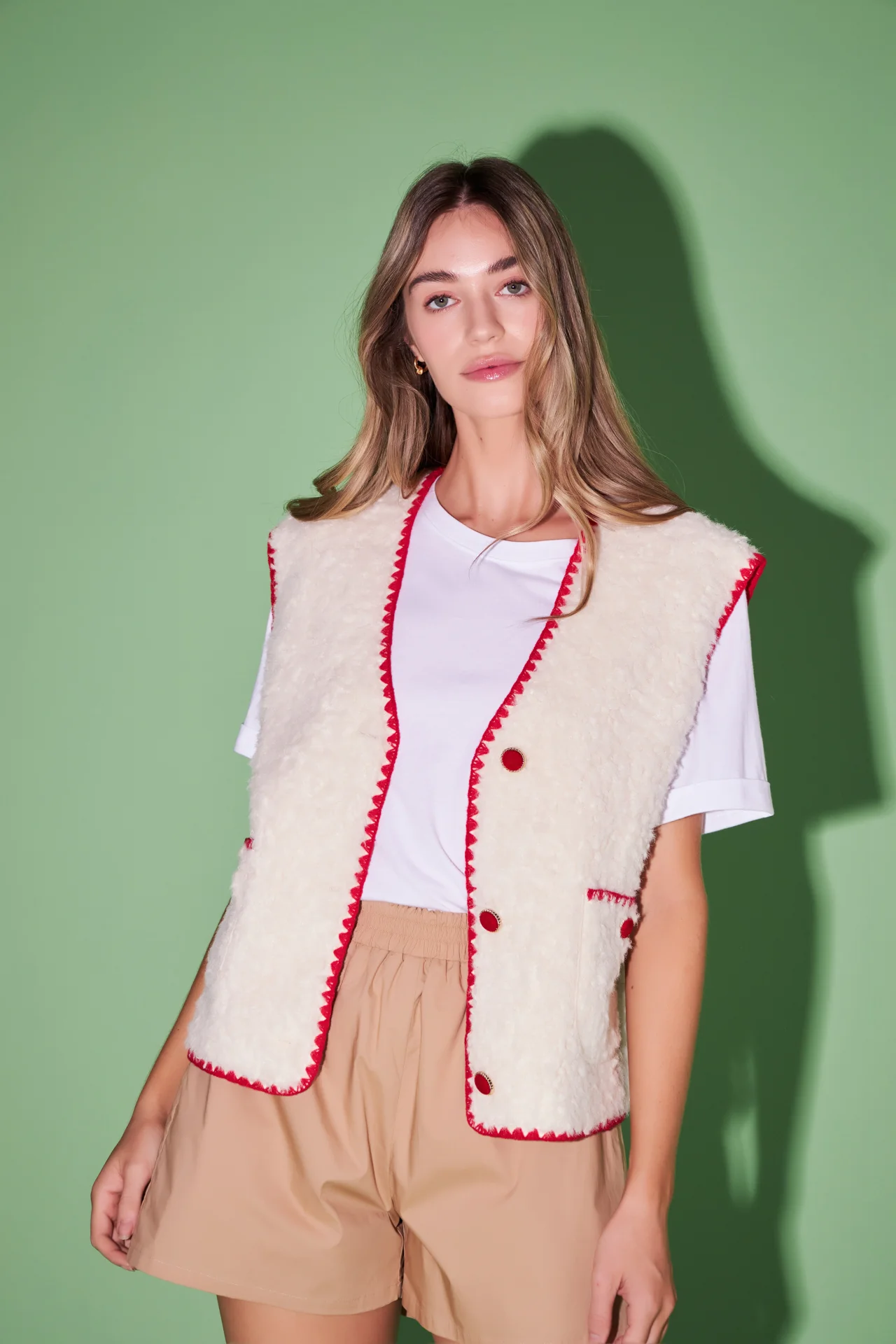 Premium Faux Shearling Vest - Image 5