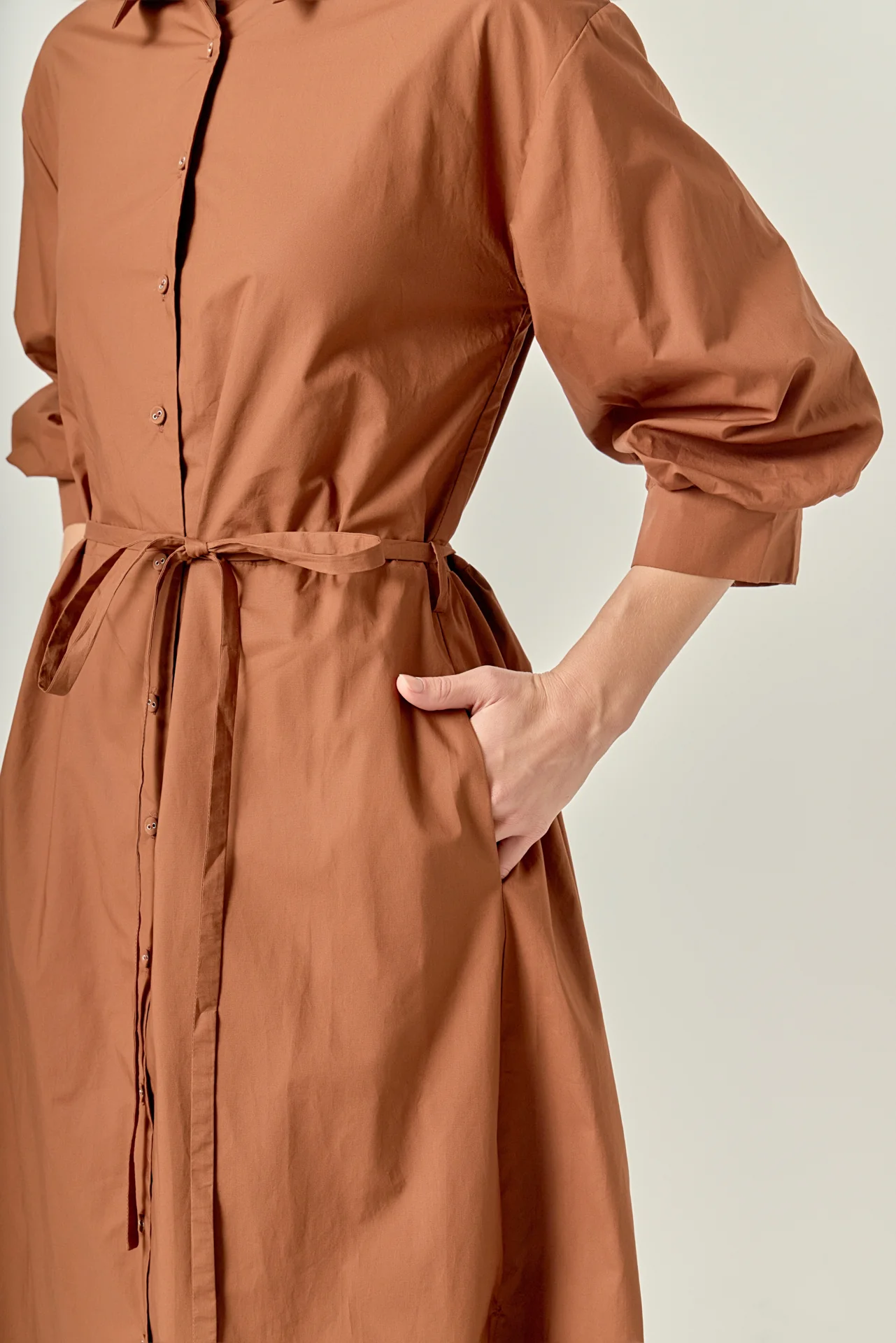 Flared Shirt Midi Dress - Image 2