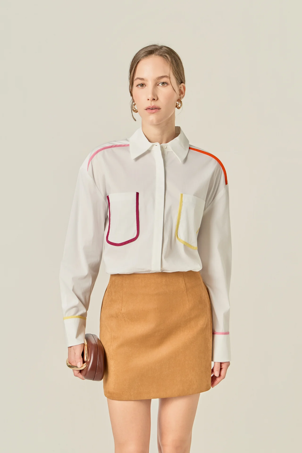 Flat Binding Detailed Shirt - Image 5