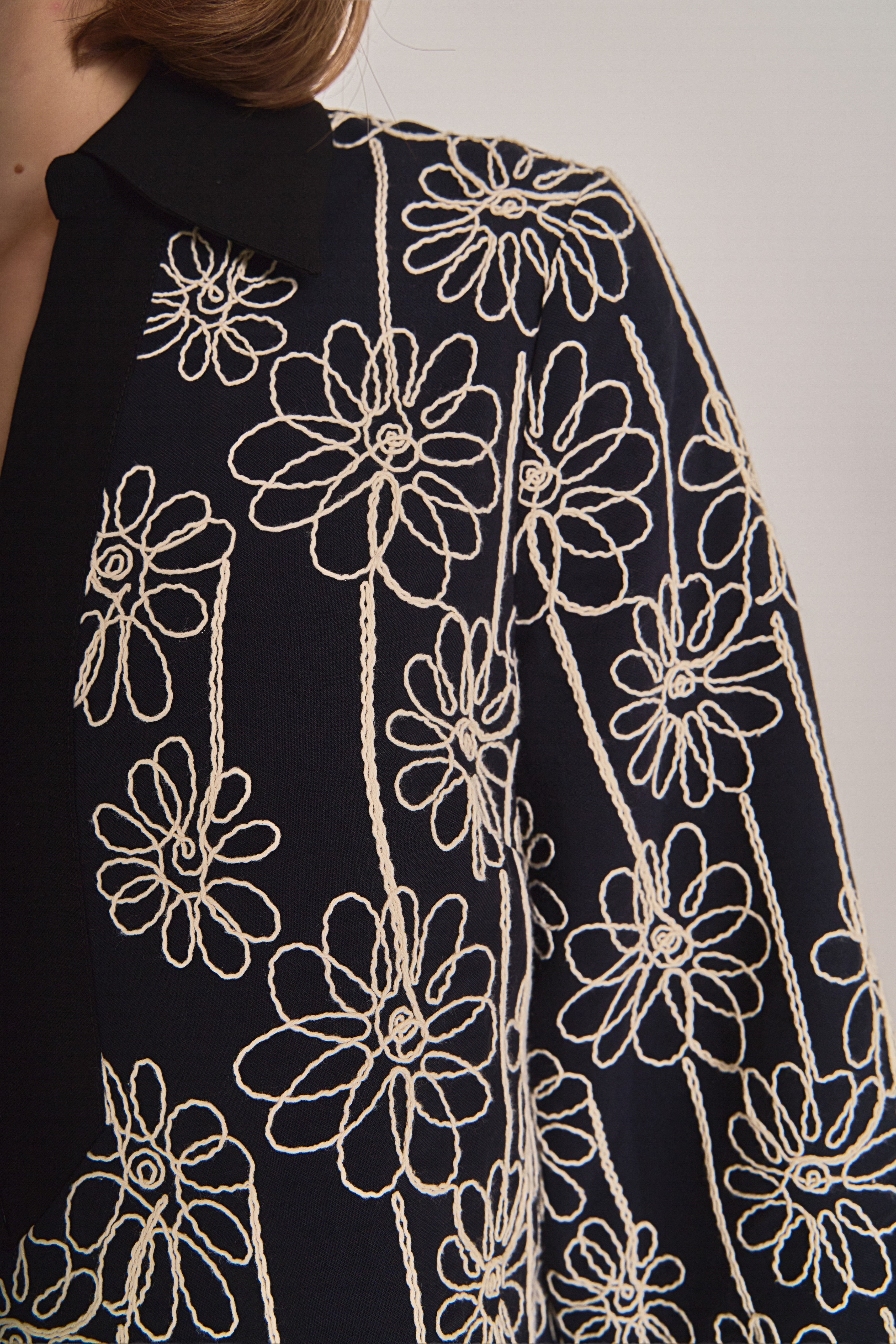 Floral Embroidered Collar Mini Dress - Image 3