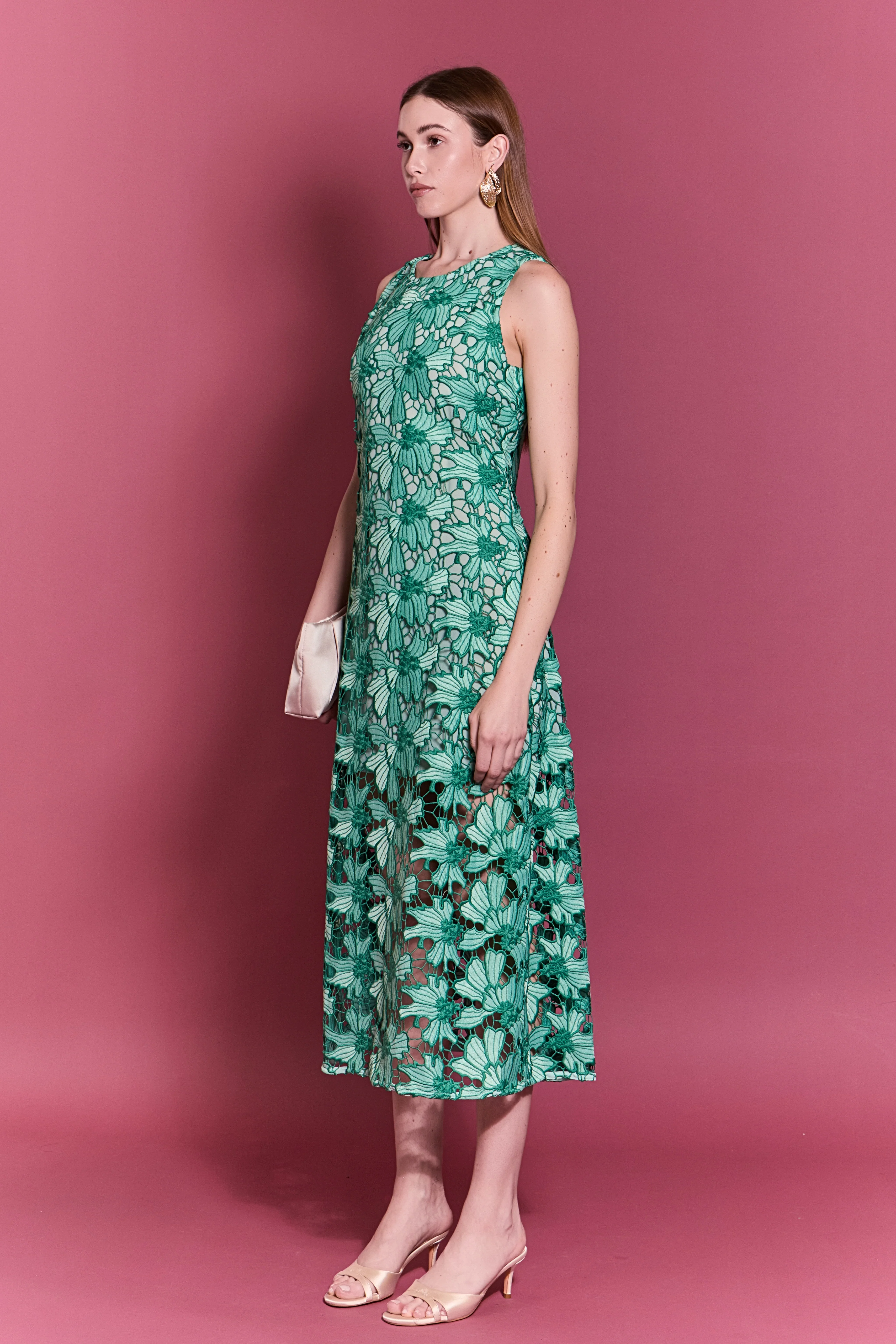 Floral Embroidered Midi Dress - Image 4