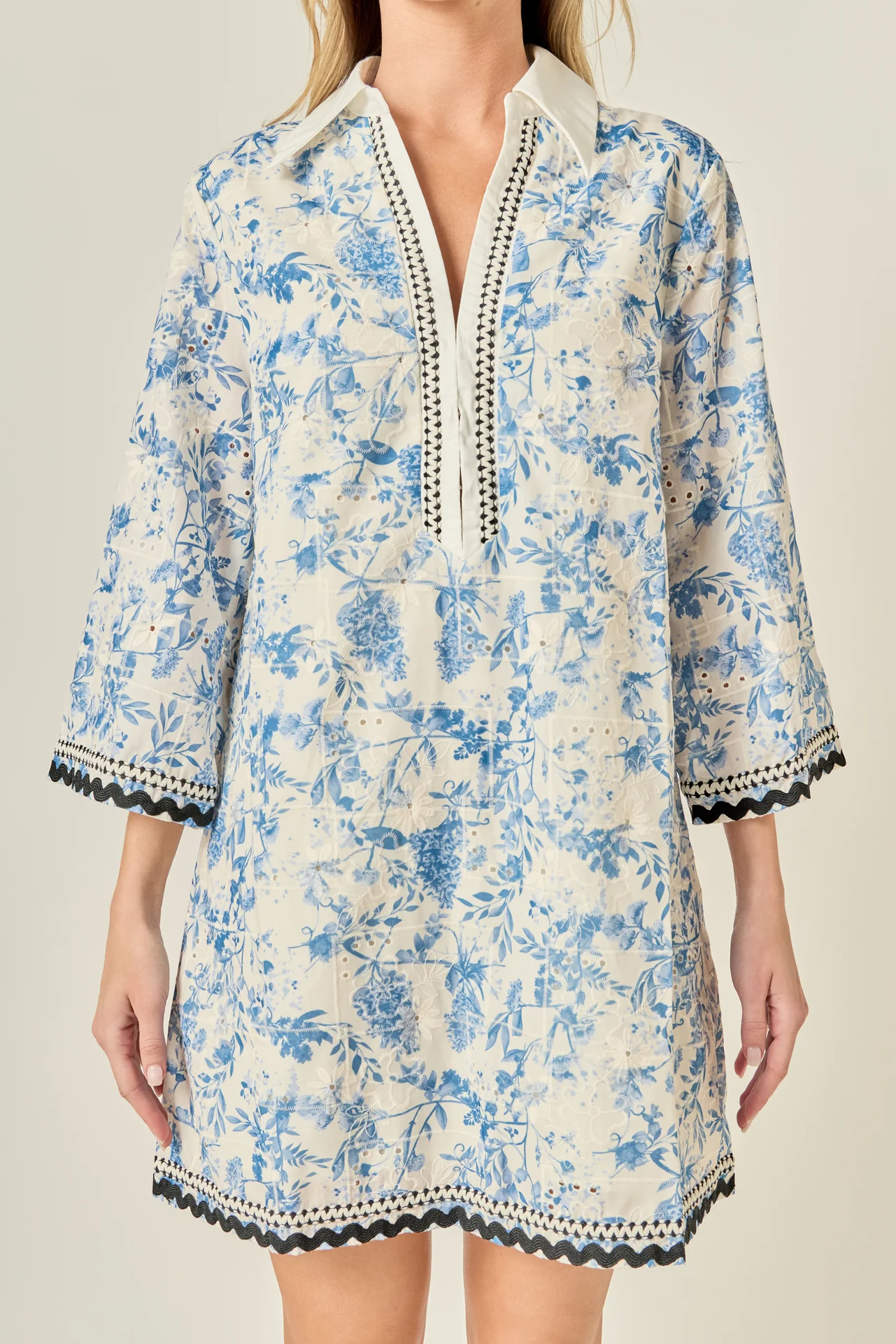 Floral Embroidery Mini Dress - Image 2
