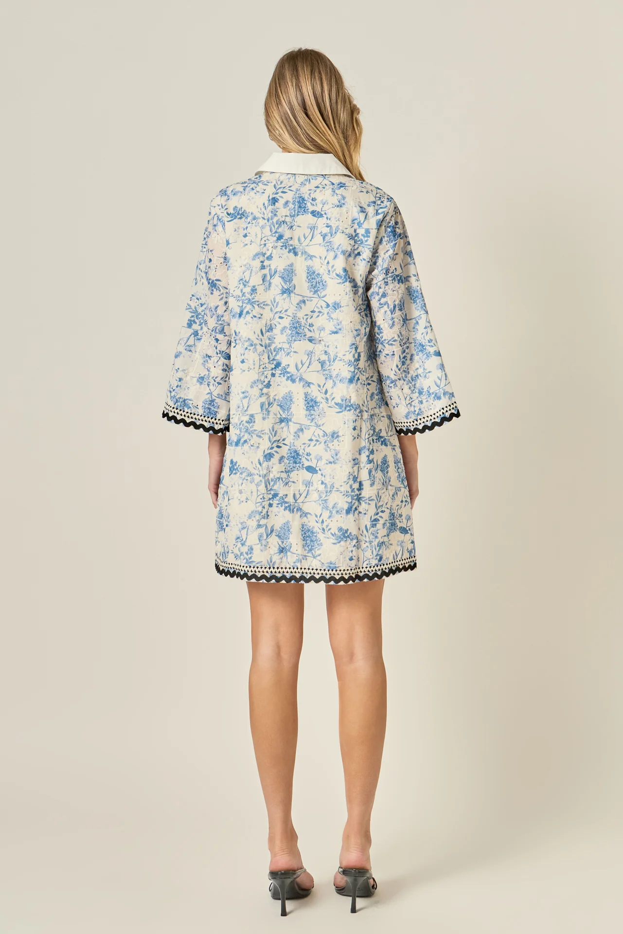 Floral Embroidery Mini Dress - Image 4