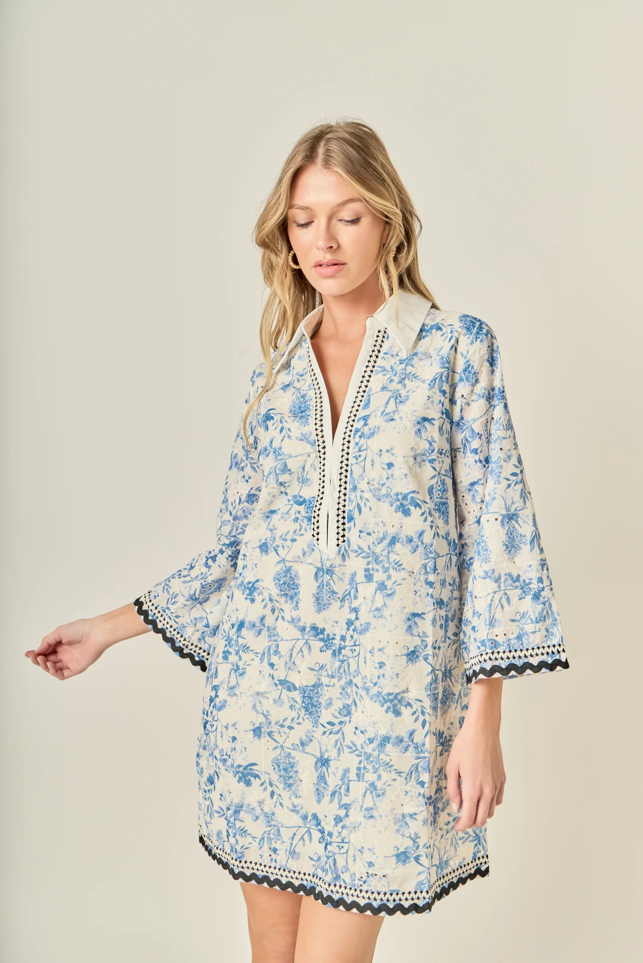 Floral Embroidery Mini Dress - Image 5