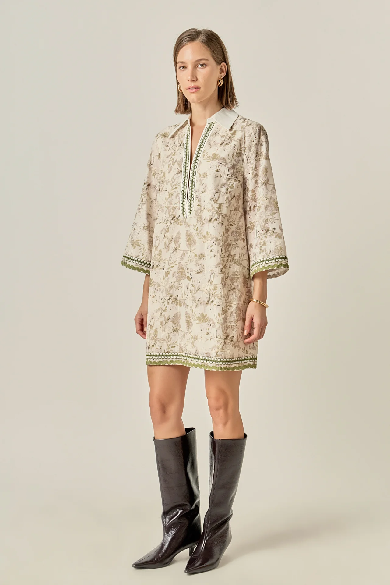 Floral Embroidery Mini Dress - Image 8