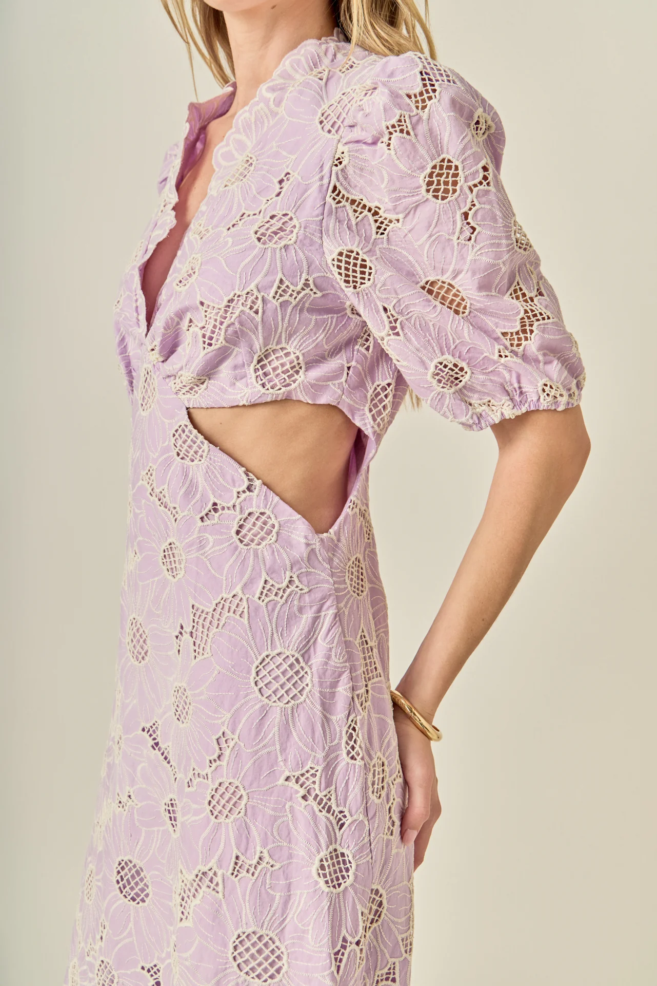 Lilac Bloom Cutout Dress - Image 3
