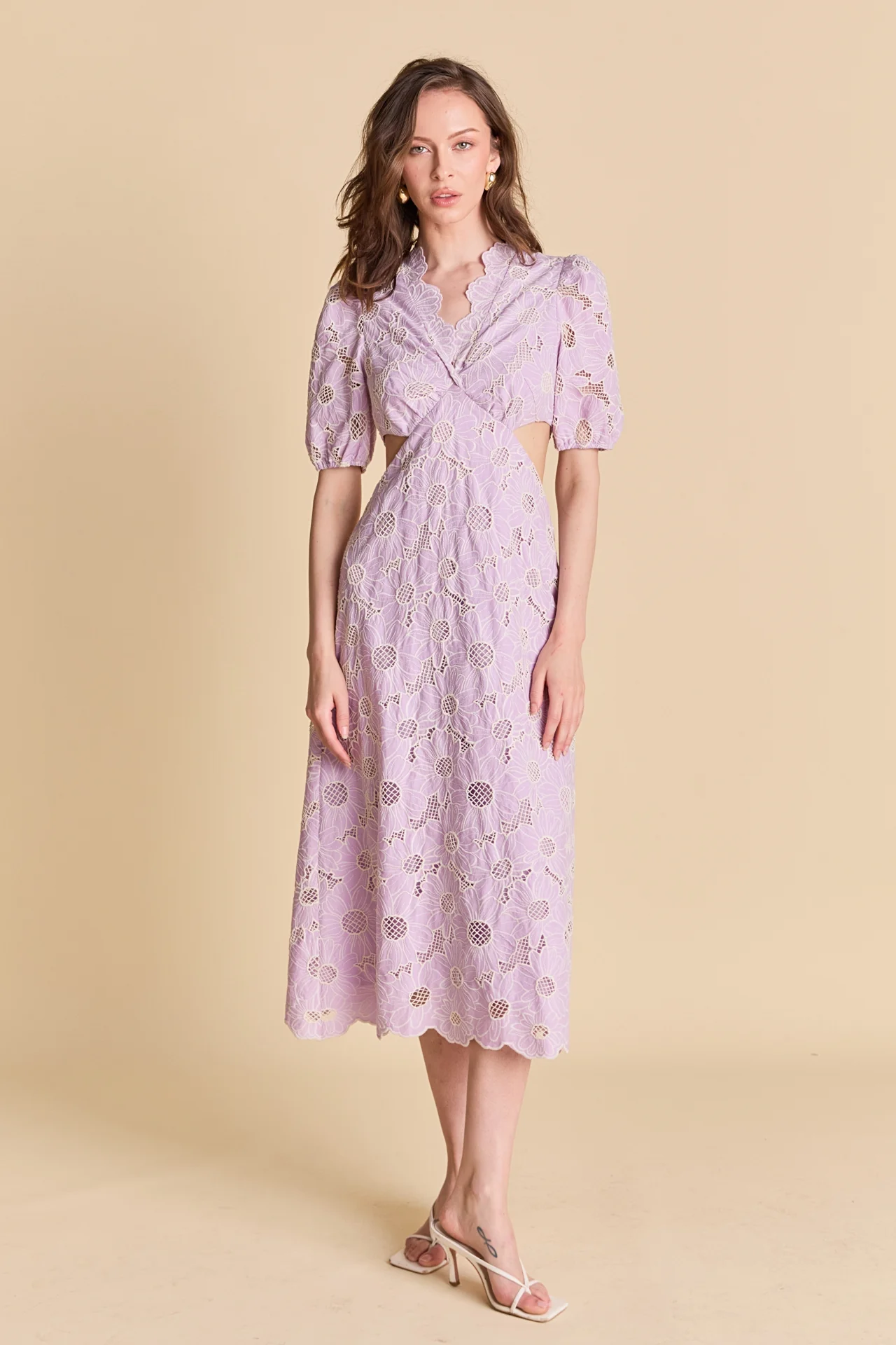 Lilac Bloom Cutout Dress - Image 7
