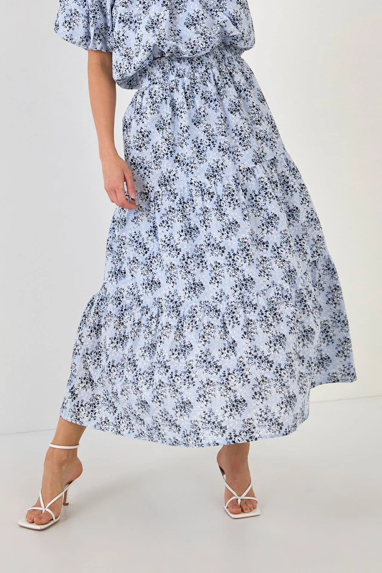 Floral Tiered Maxi Skirt - Image 5