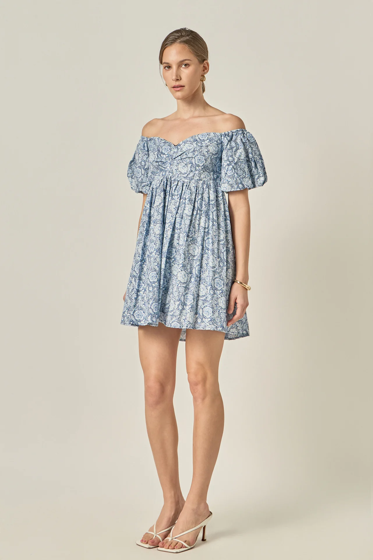 Floral Off the Shoulder Mini Dress - Image 3