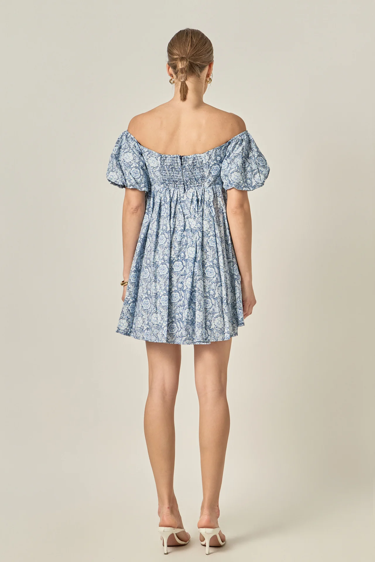 Floral Off the Shoulder Mini Dress - Image 4