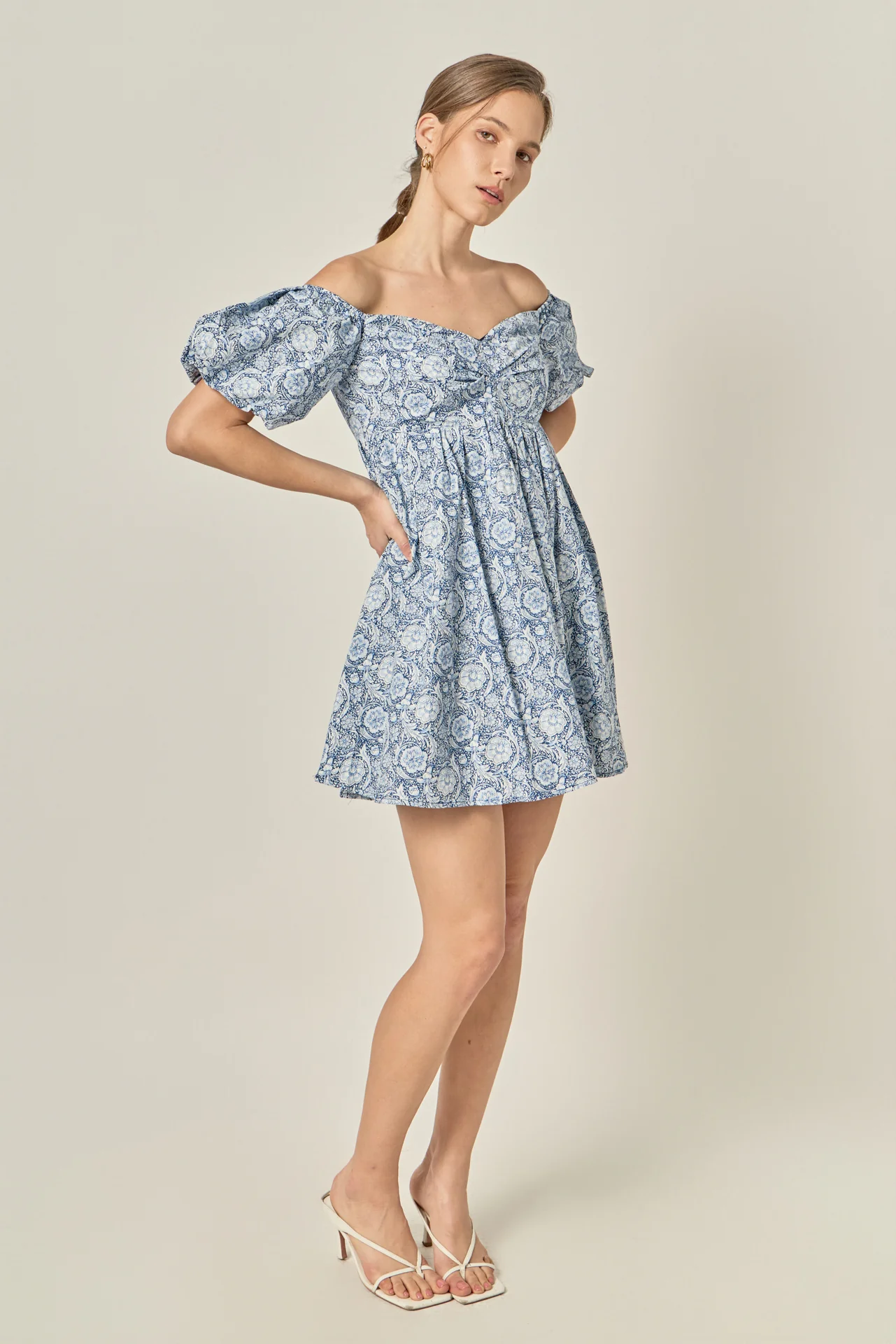 Floral Off the Shoulder Mini Dress - Image 5