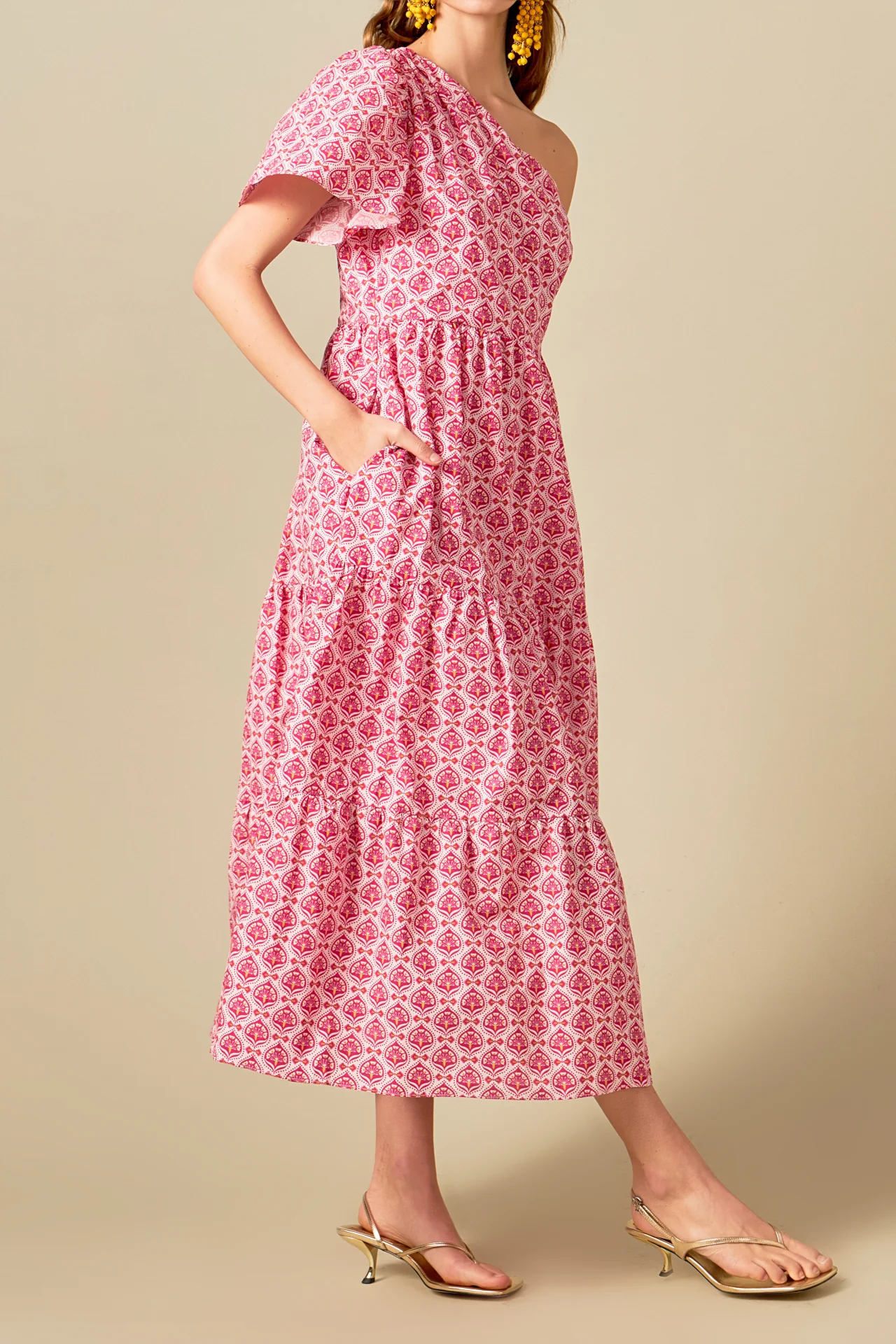 Floral One Shoulder Maxi Dress - Image 2
