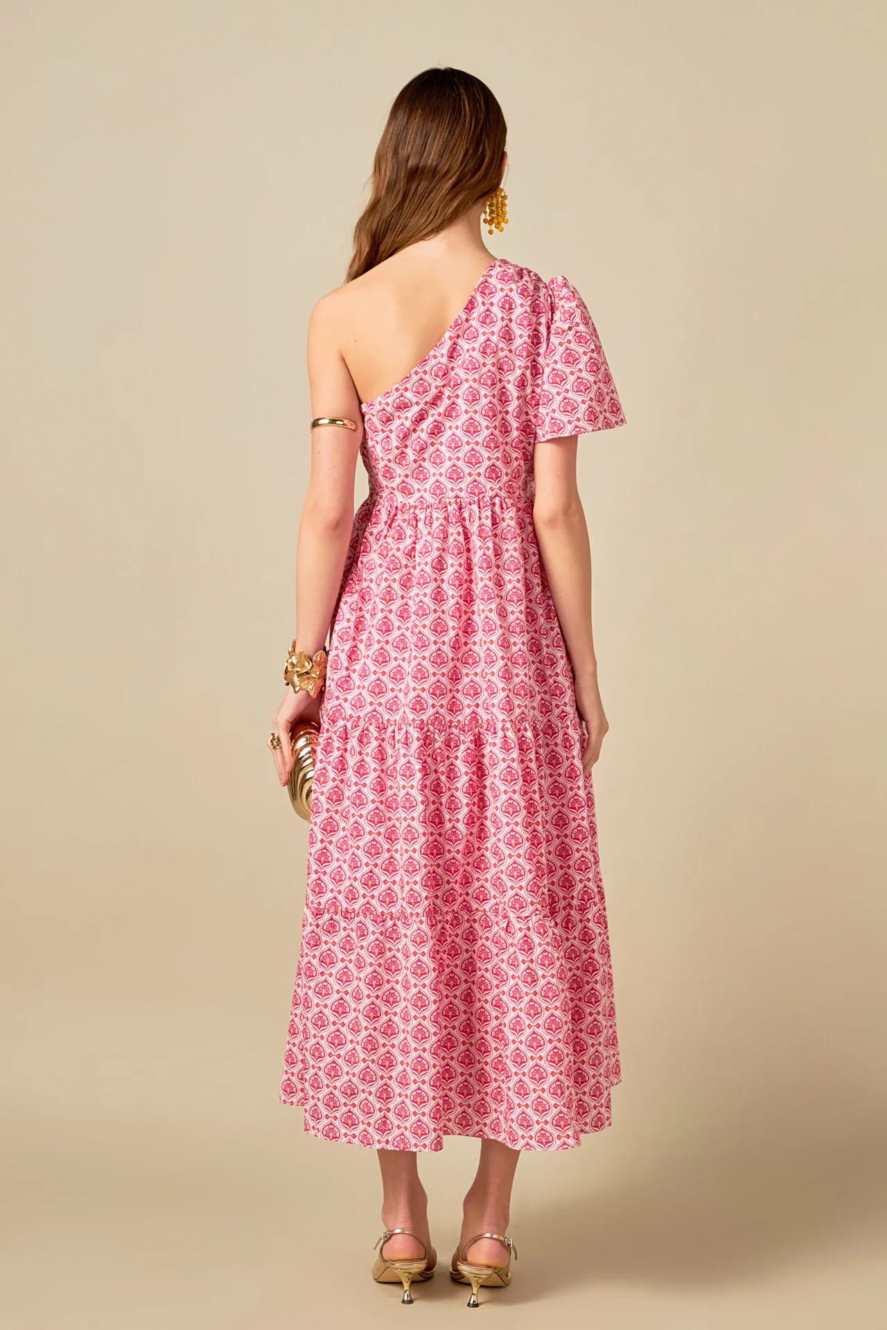 Floral One Shoulder Maxi Dress - Image 4