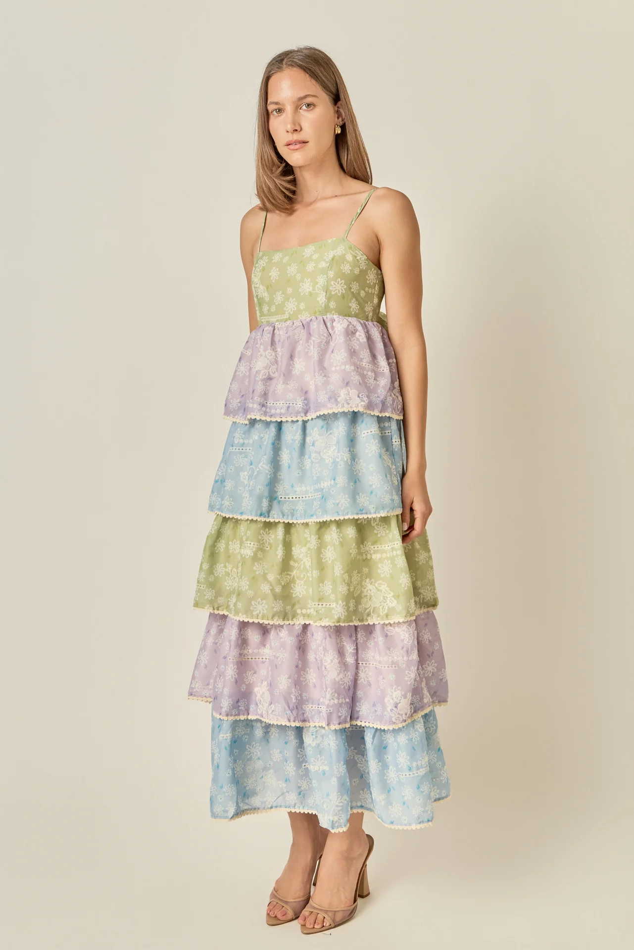 Floral Print Maxi Tiered Dress - Image 3