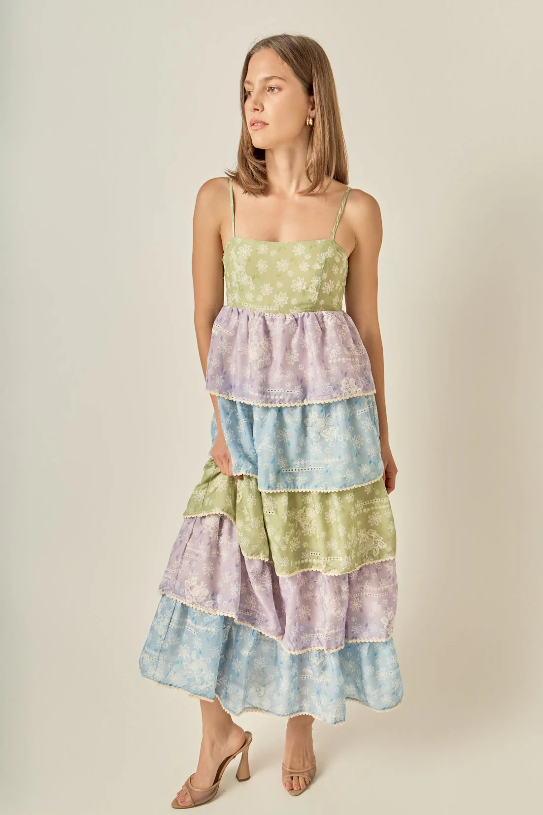 Floral Print Maxi Tiered Dress - Image 5