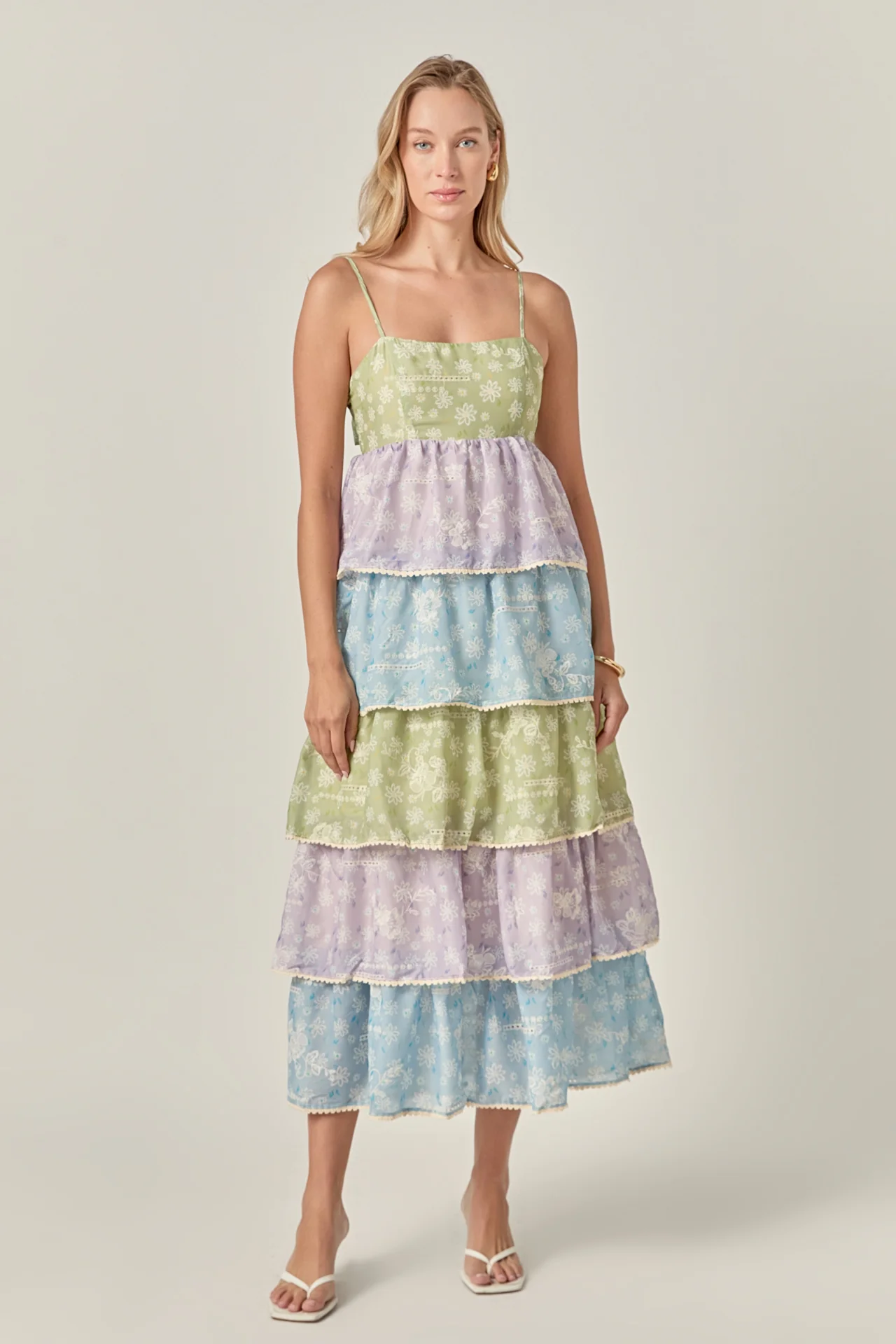 Floral Print Maxi Tiered Dress - Image 6