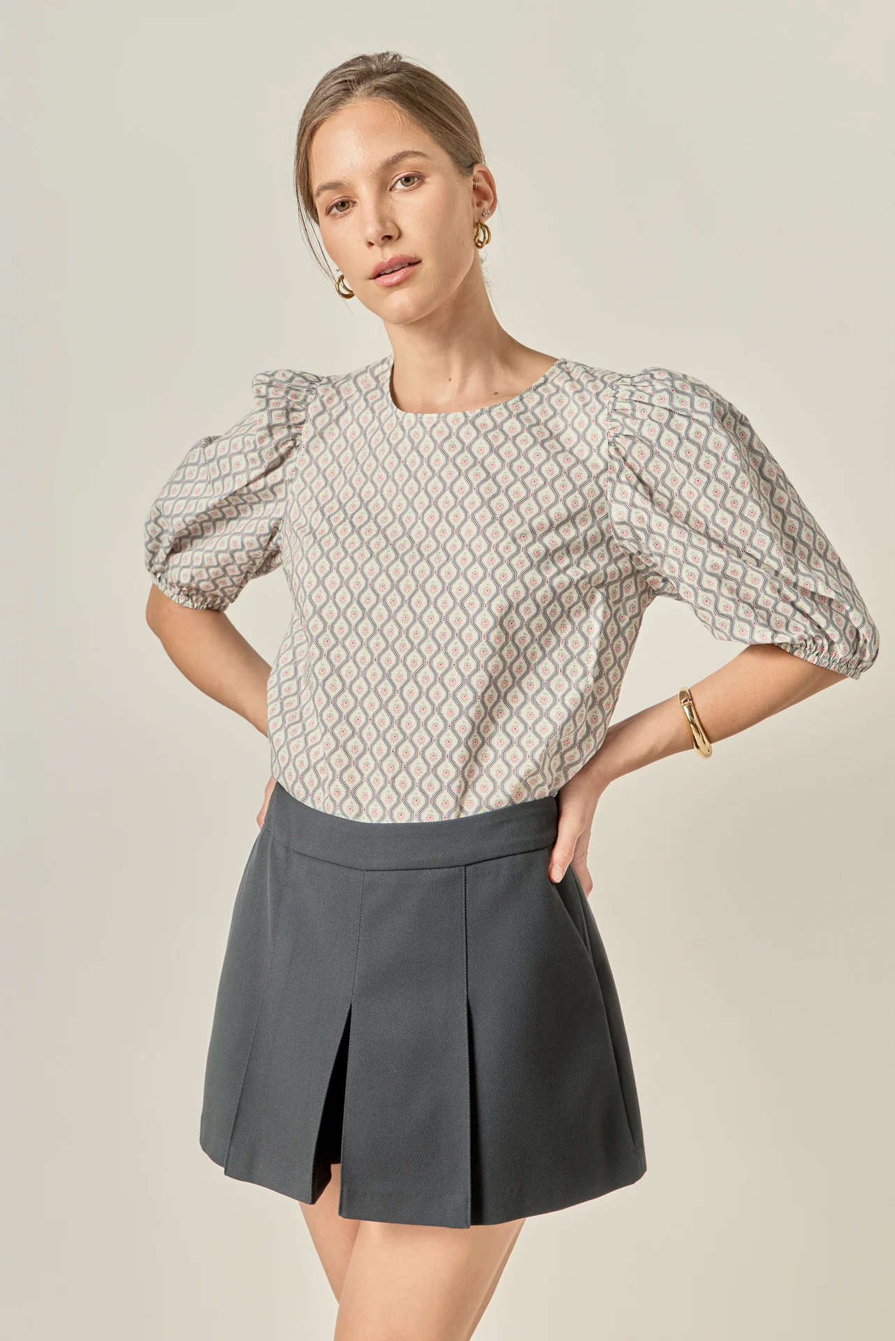 Floral Print Puff Sleeve Top - Image 5