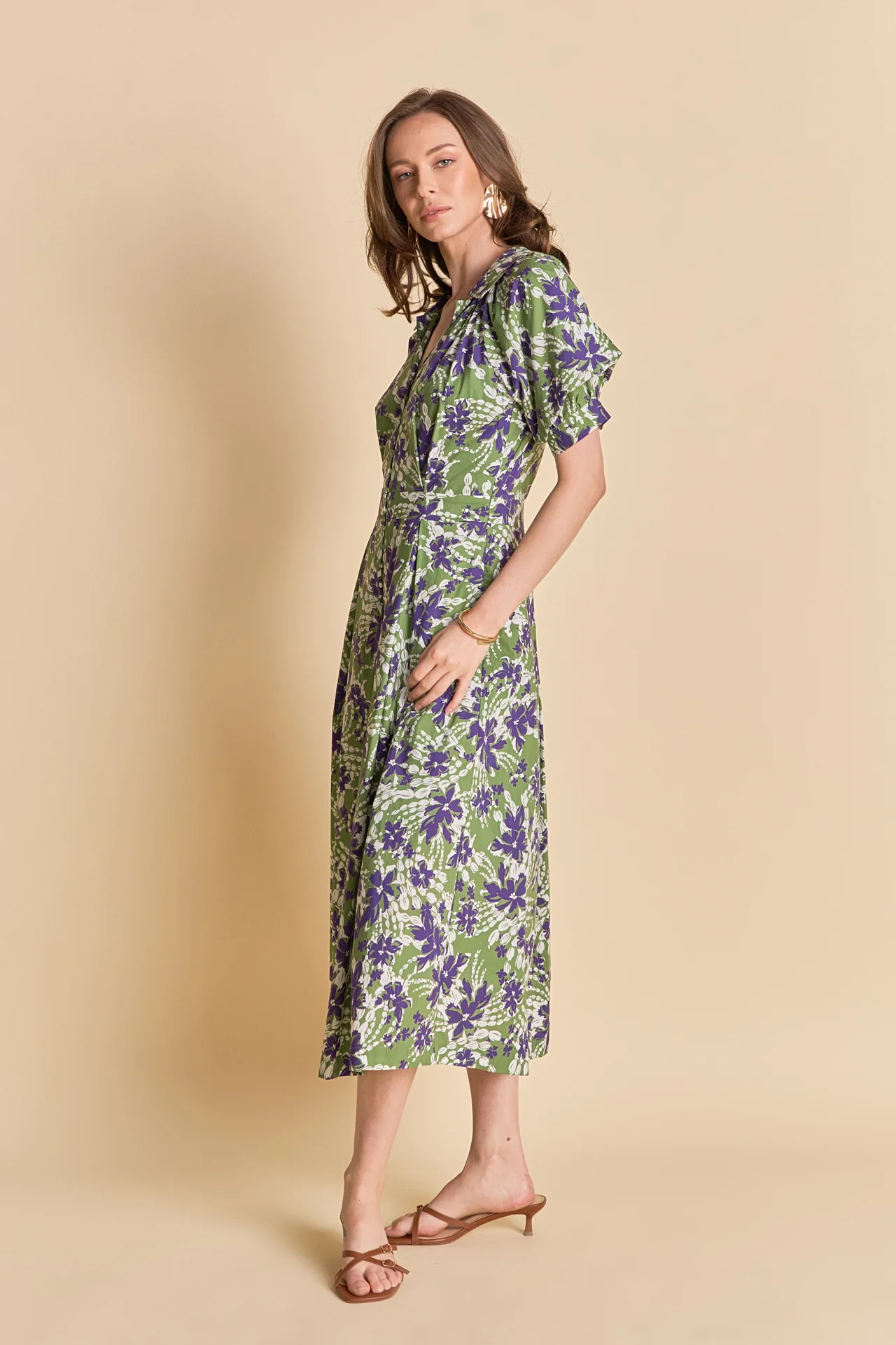 Floral Printed Midi Dress - Image 3