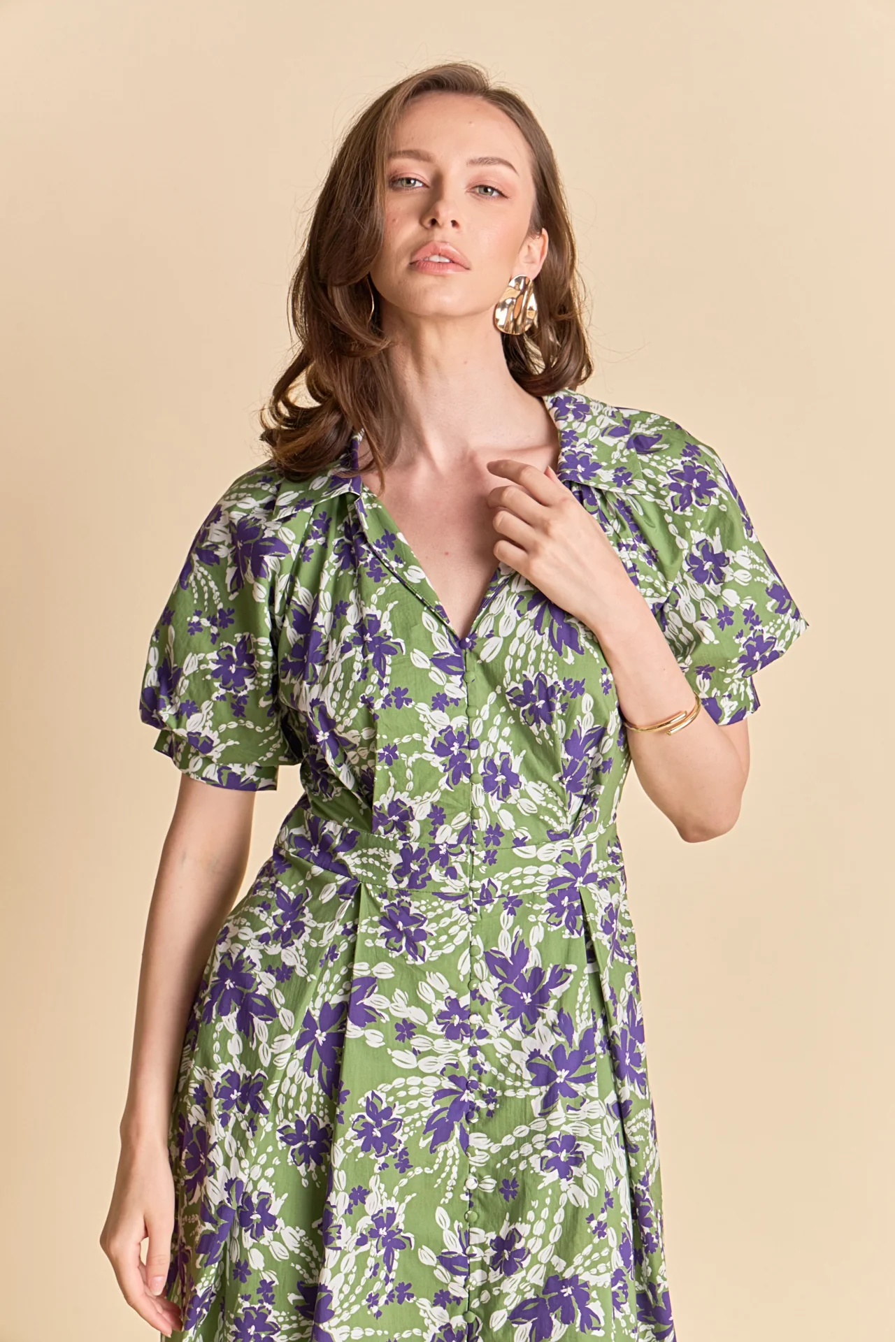 Floral Printed Midi Dress - Image 5