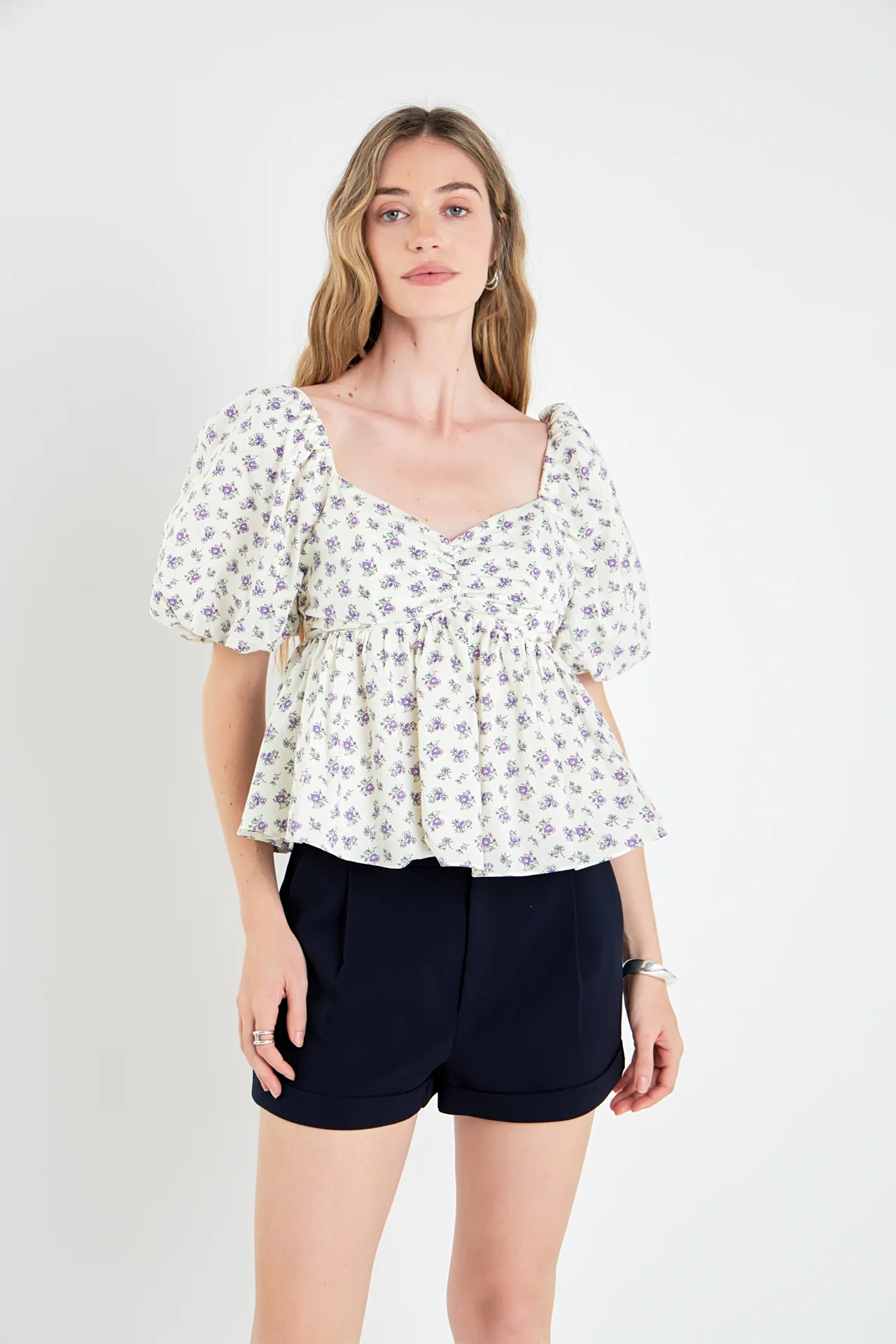 Floral Puff Sleeve Top - Image 5