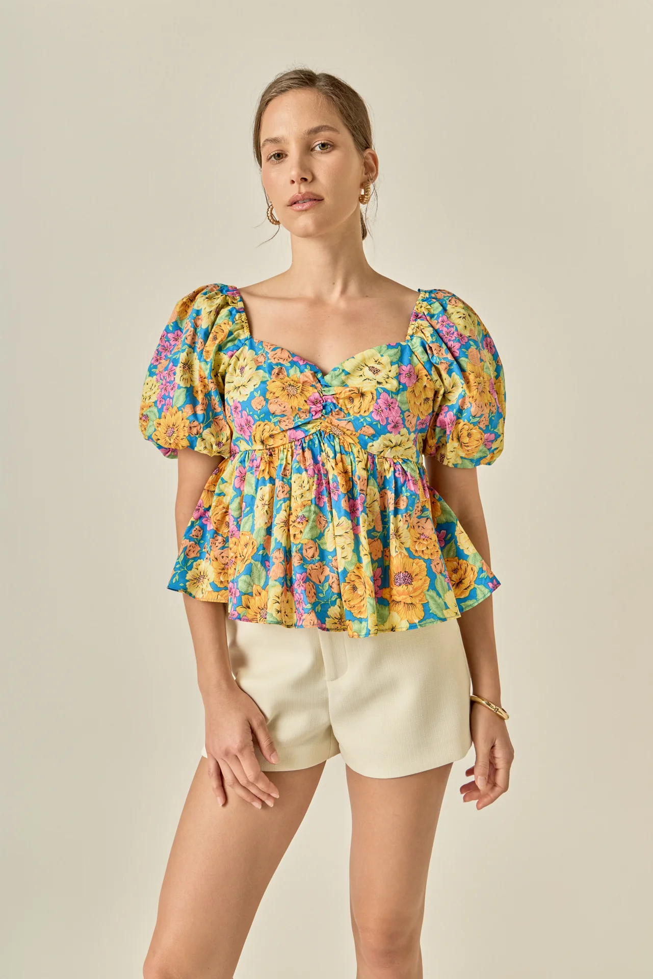 Floral Puff Sleeve Top - Image 6