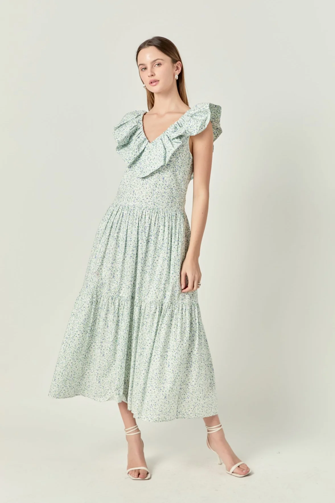 Floral Ruffled Midi Dress - Image 10