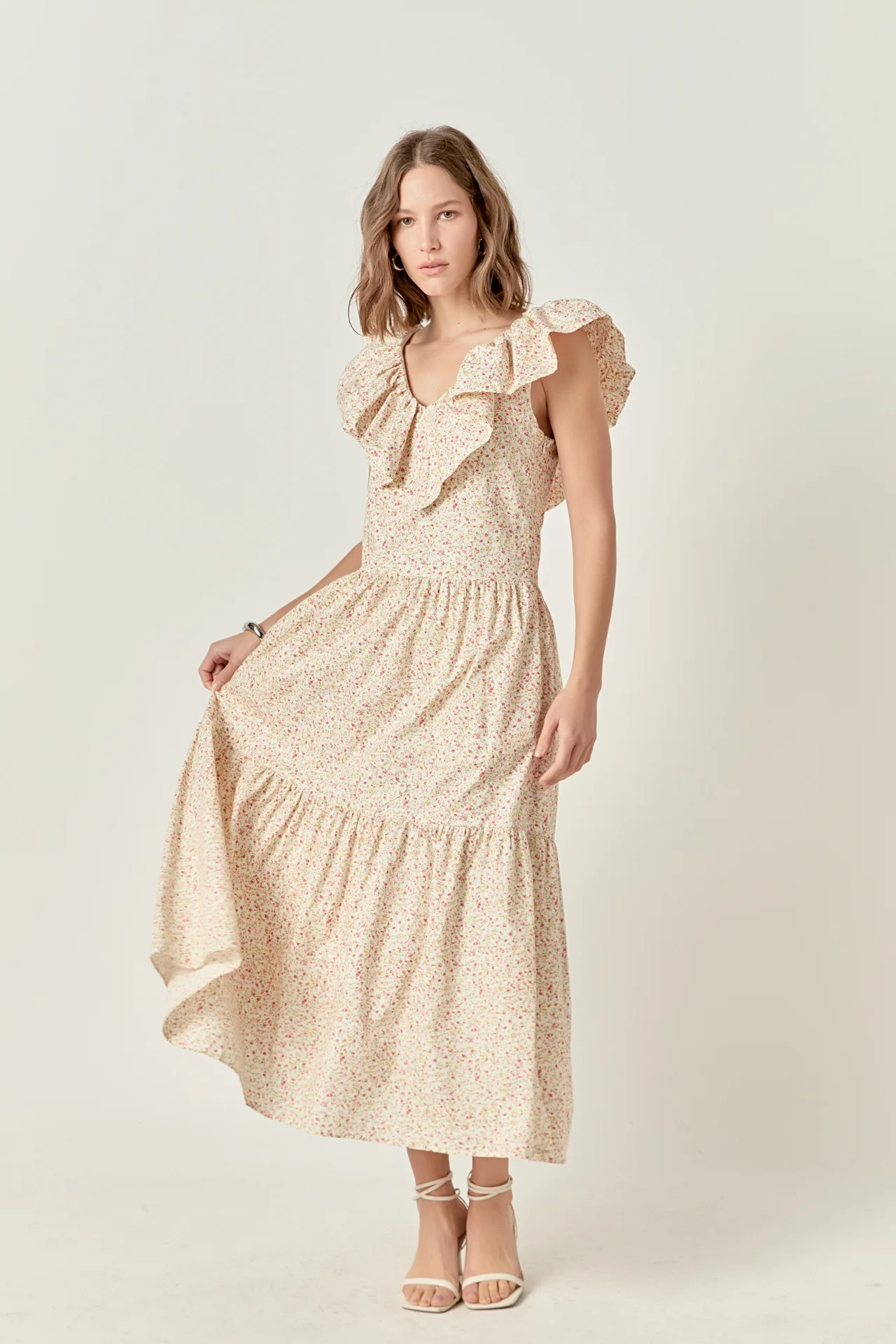 Floral Ruffled Midi Dress - Image 5