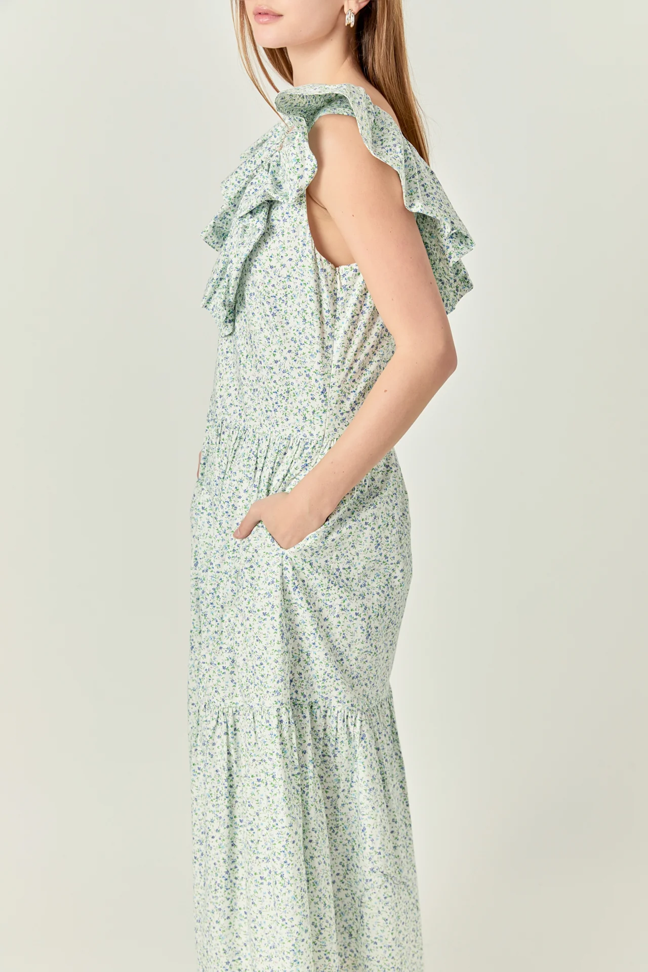 Floral Ruffled Midi Dress - Image 7