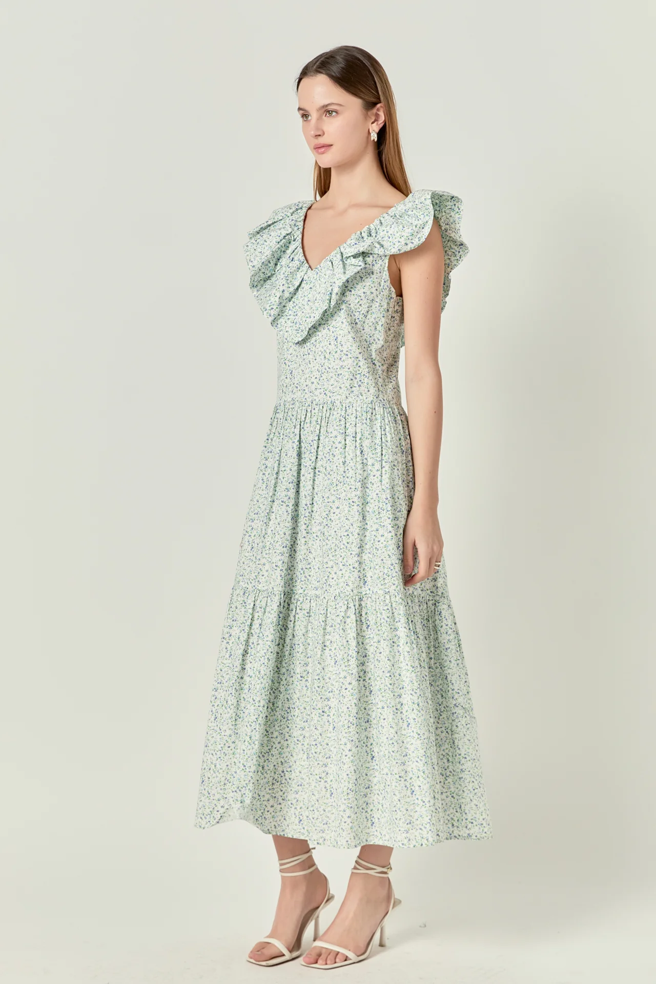 Floral Ruffled Midi Dress - Image 8