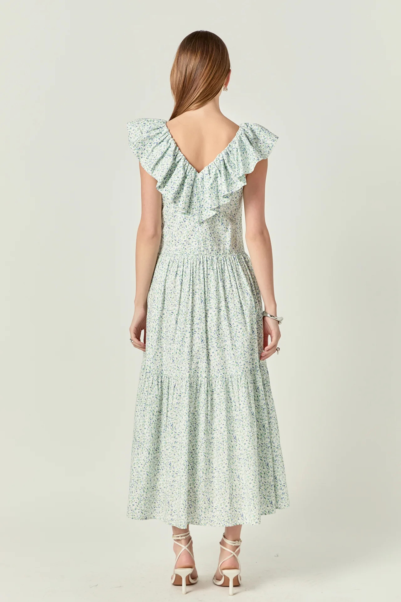 Floral Ruffled Midi Dress - Image 9