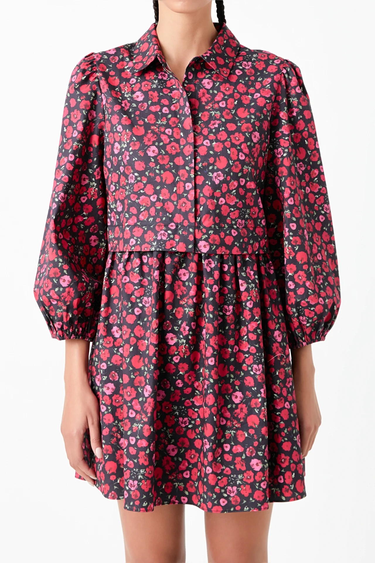 Floral Shirt Mini Dress - Image 2