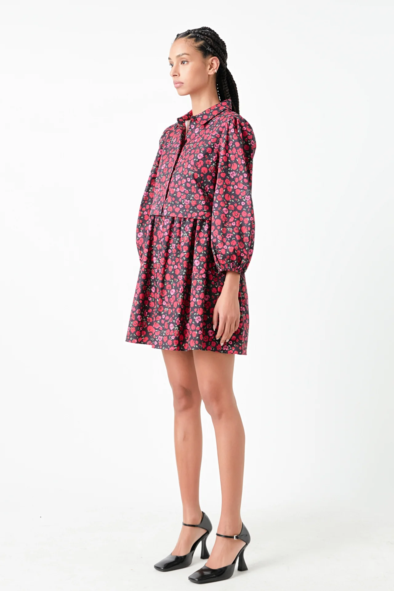 Floral Shirt Mini Dress - Image 3