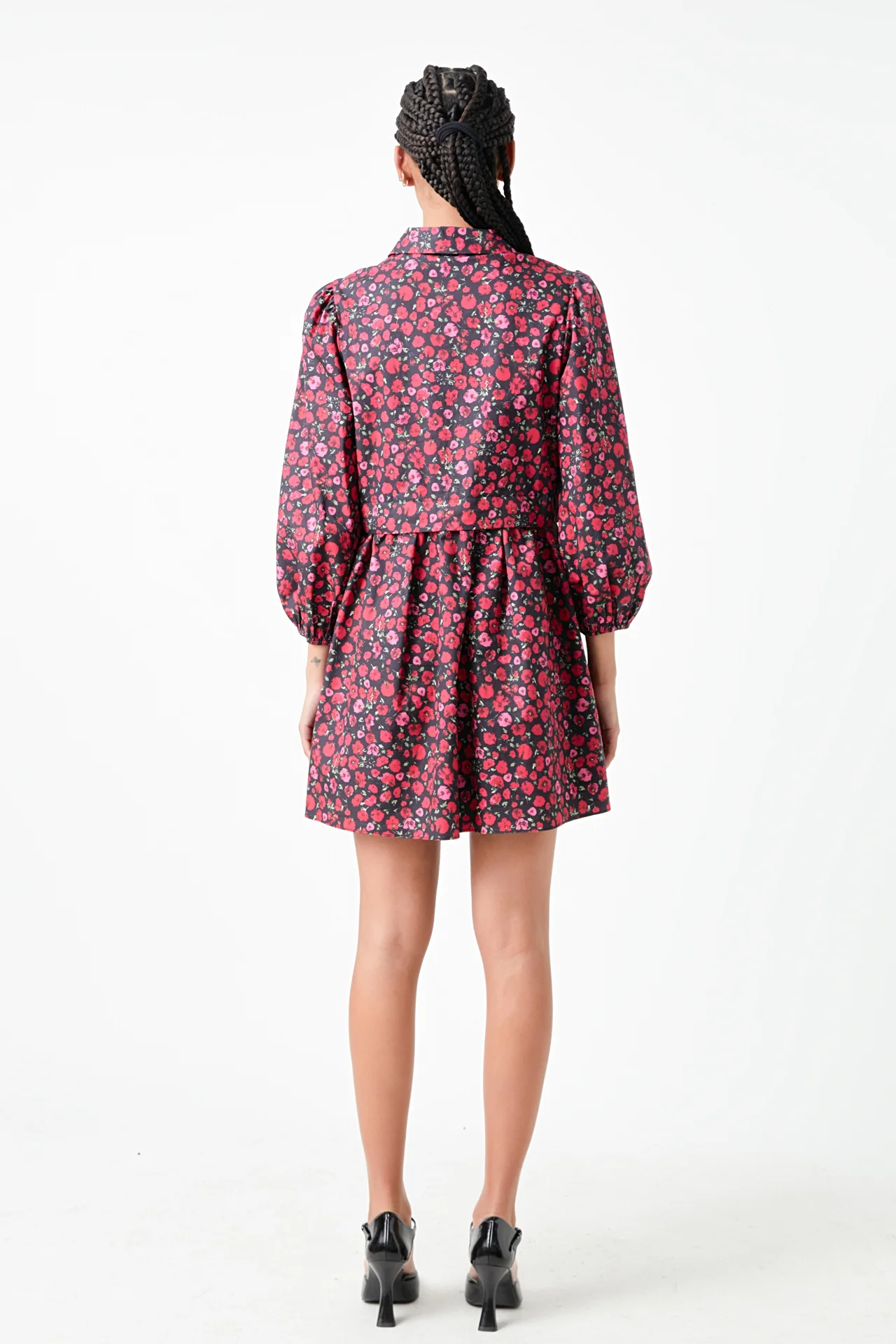 Floral Shirt Mini Dress - Image 4