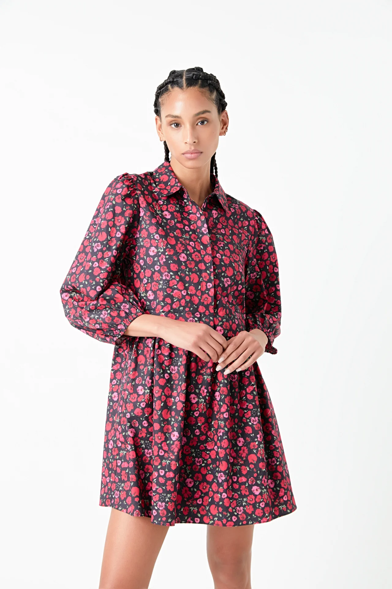 Floral Shirt Mini Dress - Image 5