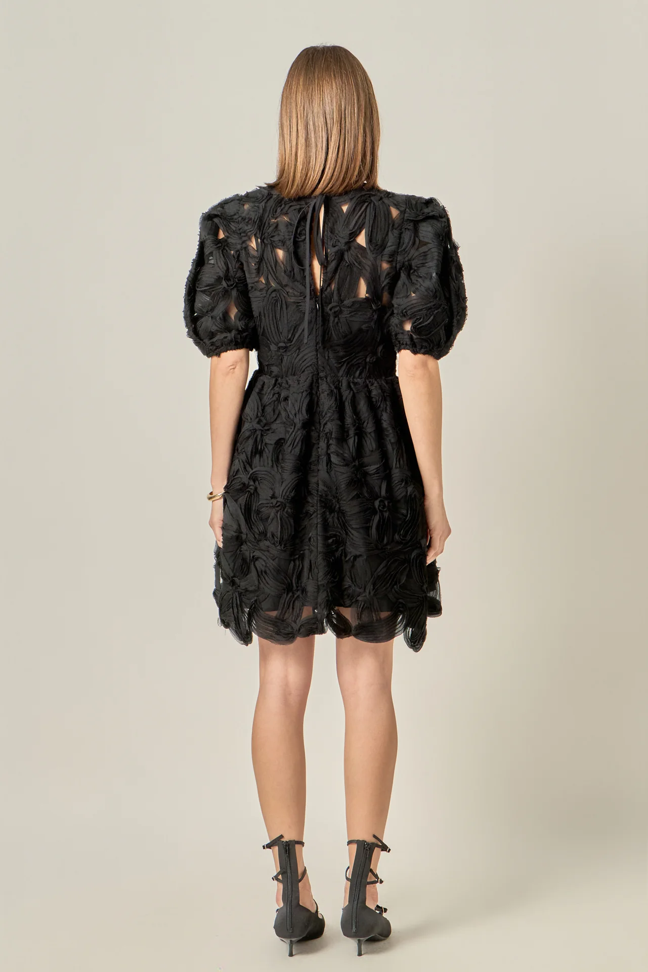 Flower Embellished Mini Dress - Image 5