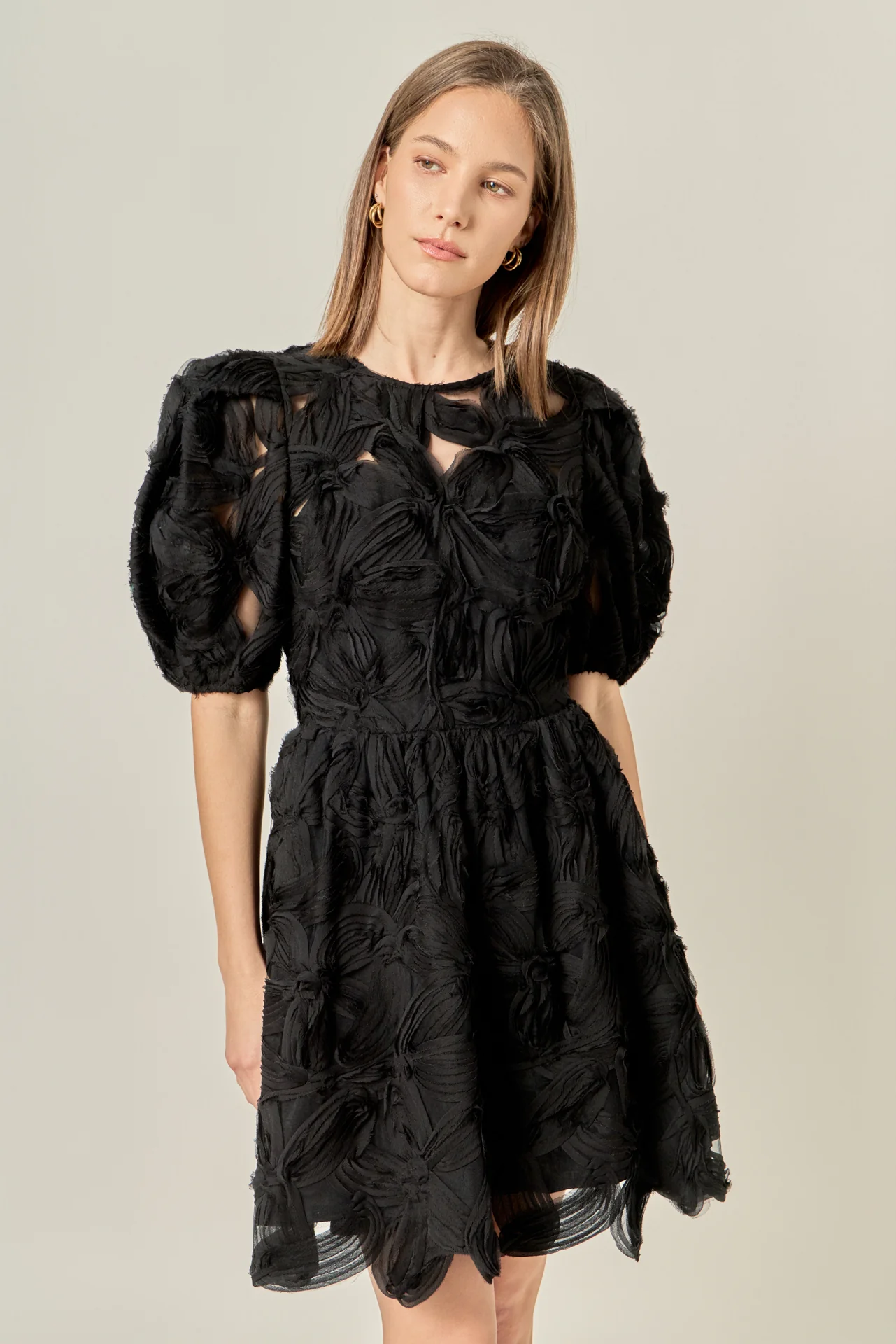 Flower Embellished Mini Dress - Image 6